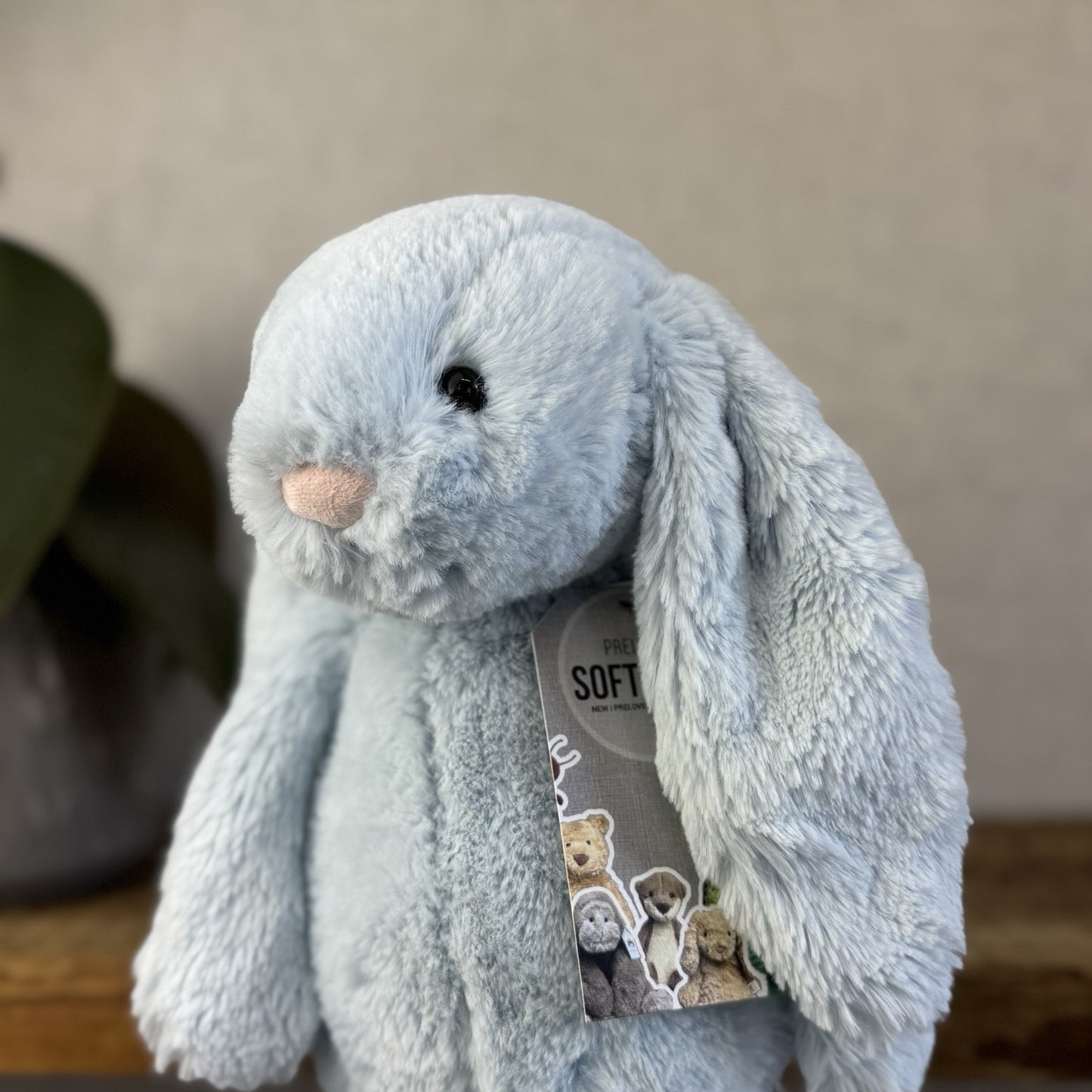Jellycat Medium Bashful Blue Bunny - Baby Blue Rabbit Beanie Medium 12" (#2)