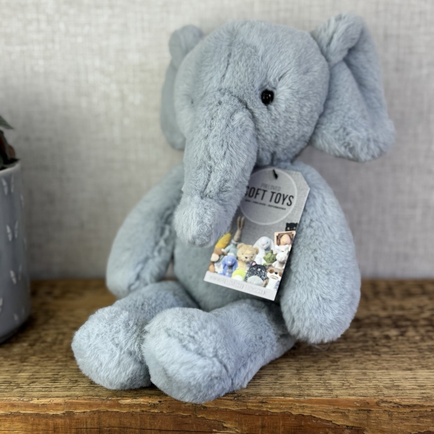 Jellycat Medium Snugglet Bobbie Elephant - Blue Super Soft Retired Elephant 14”