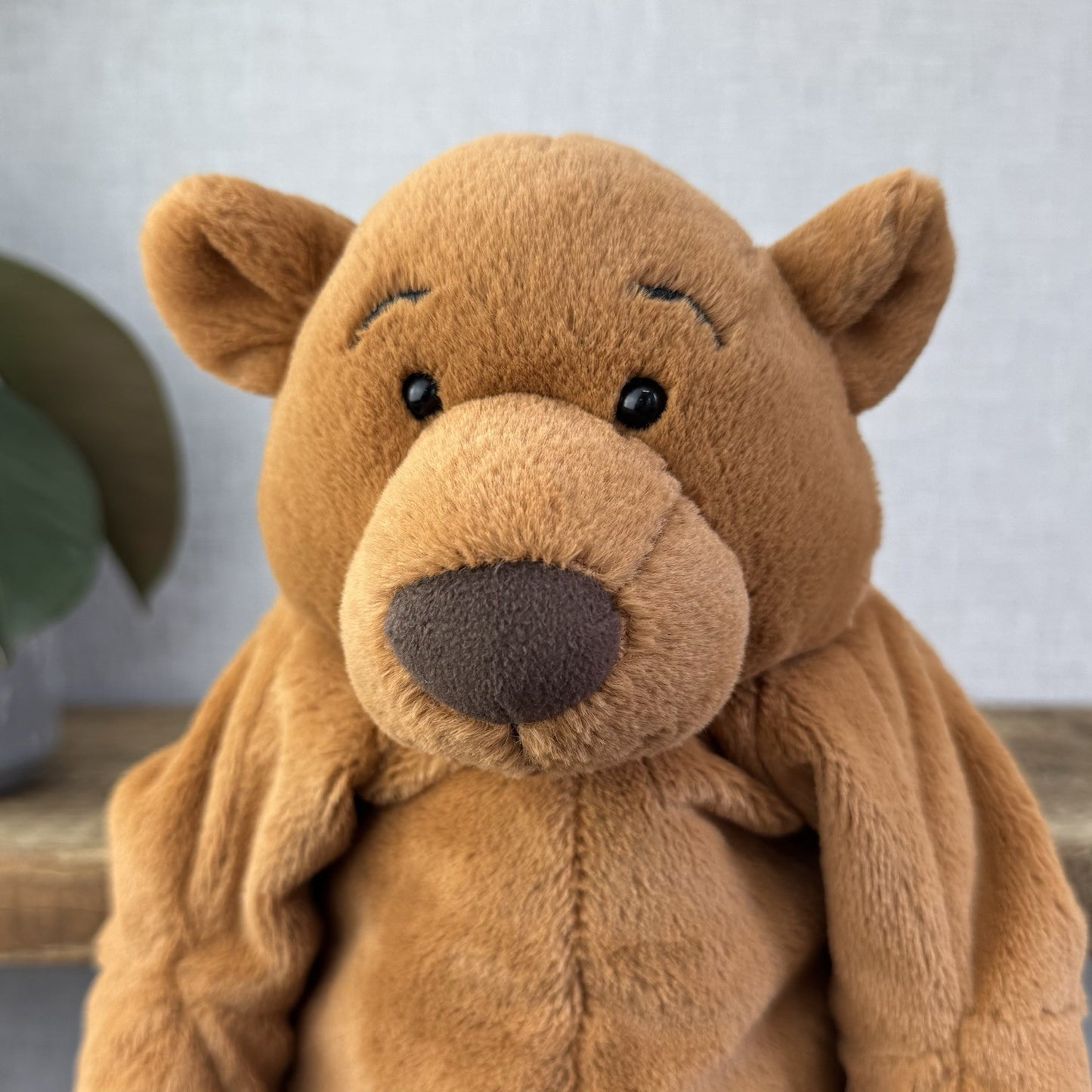 Jellycat Rumpletum Bear - Brown Suede Bear Soft Toy Beanie Retired Medium 14"
