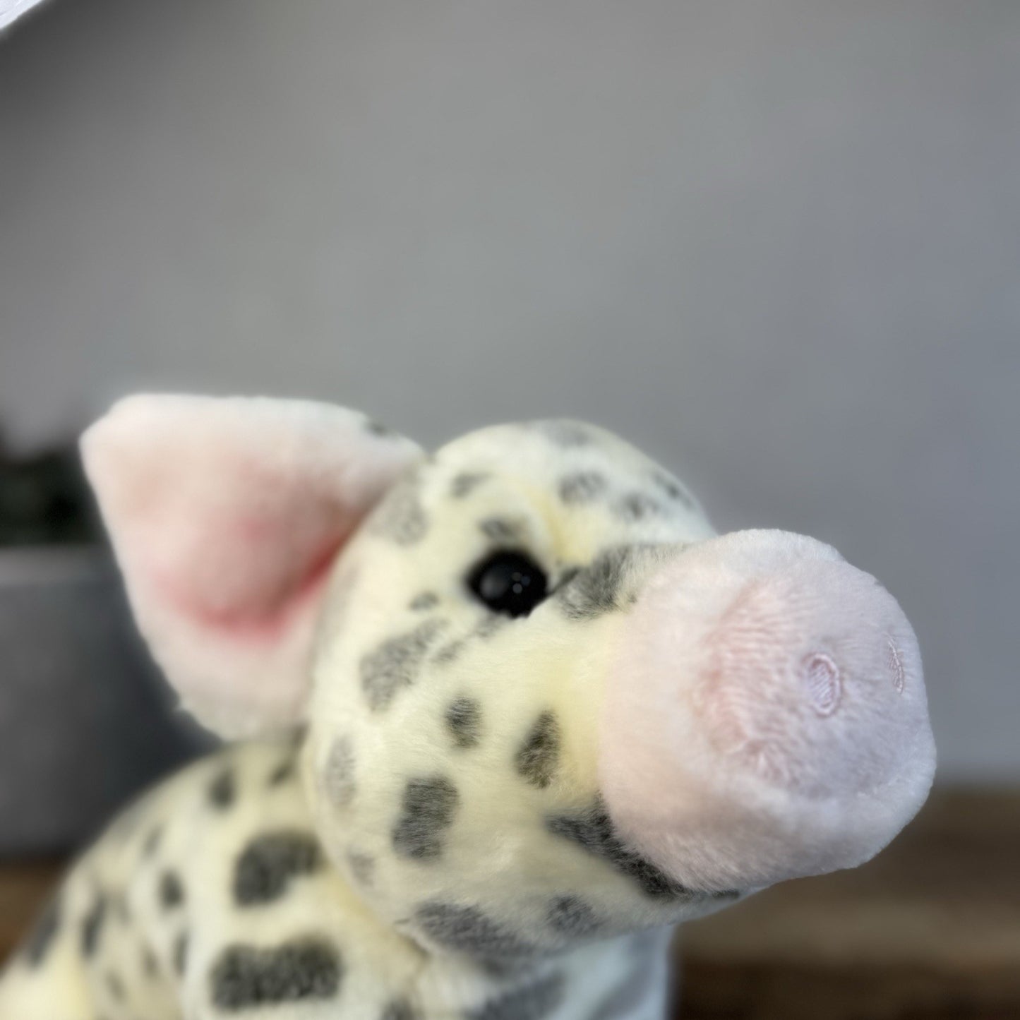Douglas Cuddle Toys - Pauline Spotted Pig Cream/Grey Pig Medium 10"
