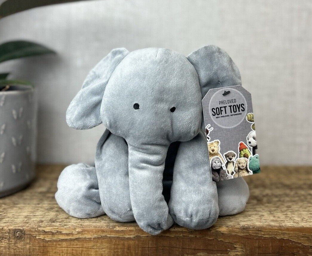 Jellycat Dozydou Elephant - Floppy Grey Elephant Beanie Retired Rare Medium 12"