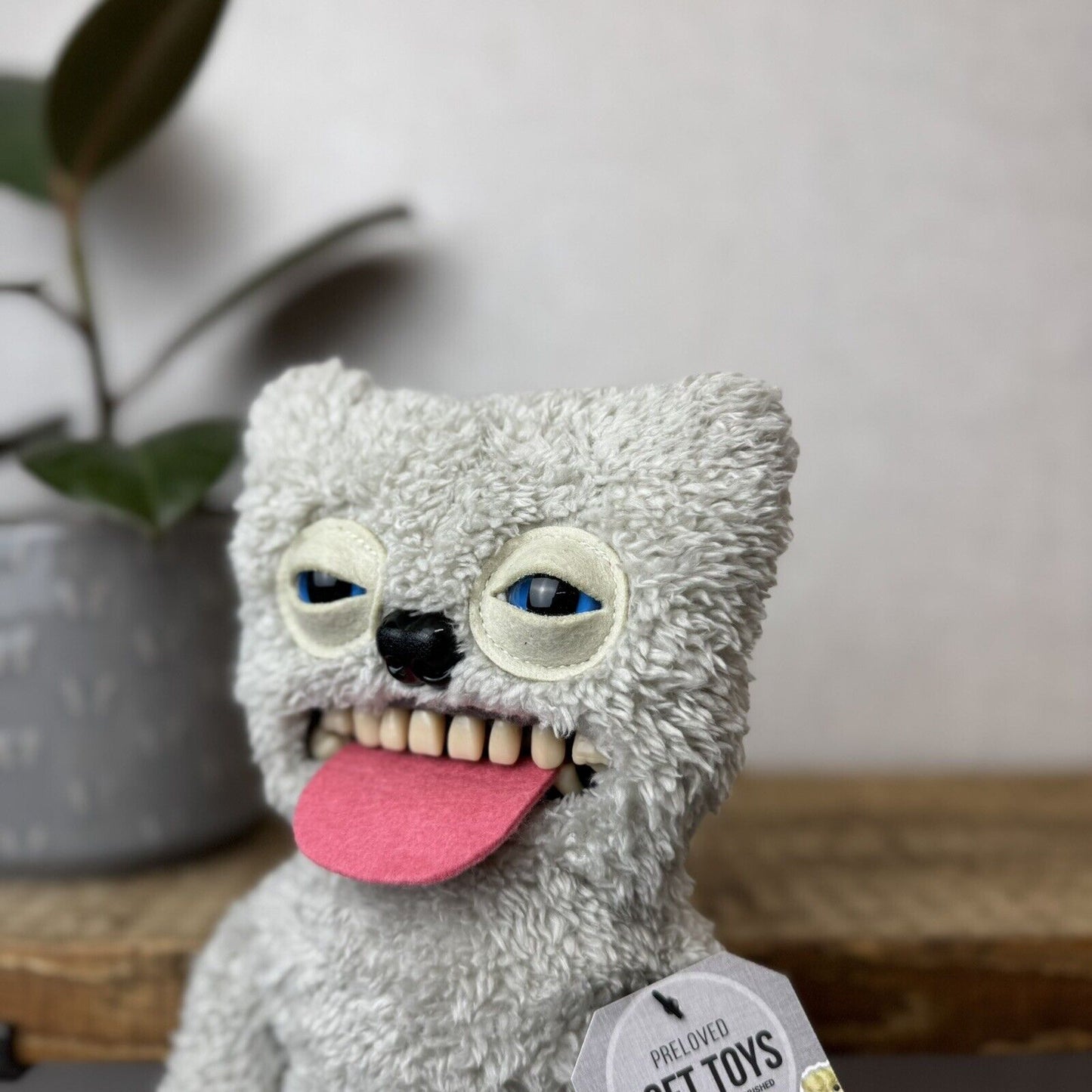 Fuggler - Sir Belch Snuggler - Fluffy Grey Monster Tongue Out Collectible Grey