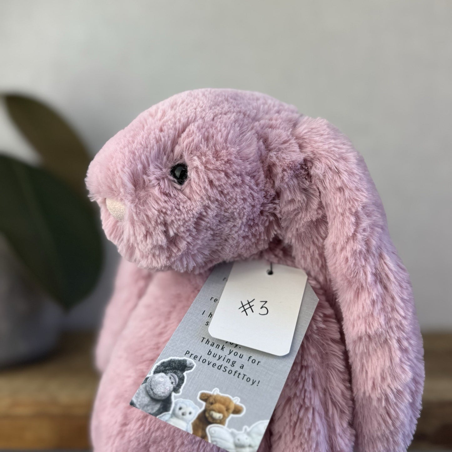 Jellycat Medium Bashful Tulip Bunny - Pink Rabbit Beanie Plush Medium 12" (#3)