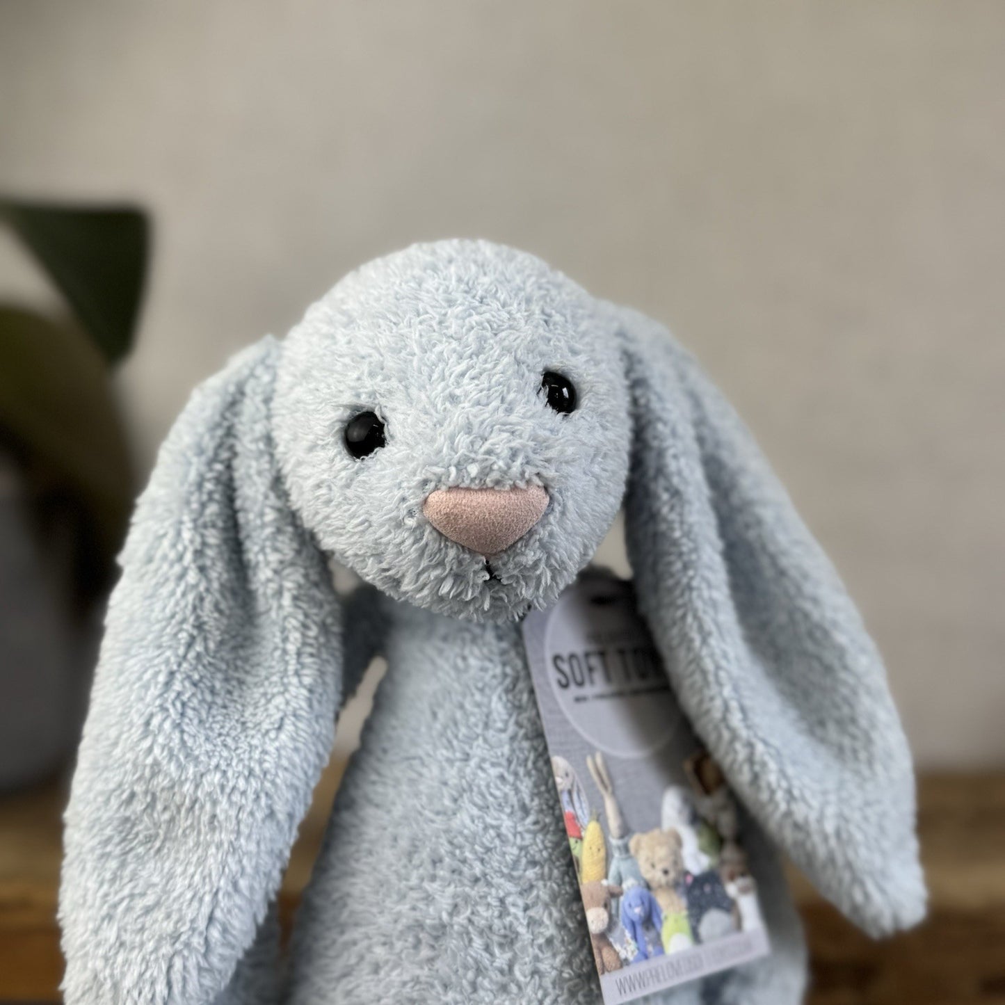 Jellycat Blue Bashful Bunny Chime - Baby Blue Texture Rattle Retired JellyKitten