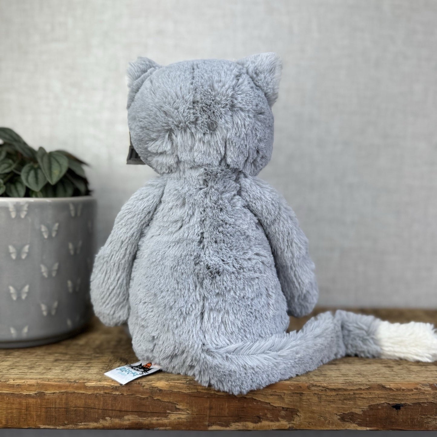 Jellycat Medium Bashful Cat - Grey/White Medium Kitten Plush - With Tags