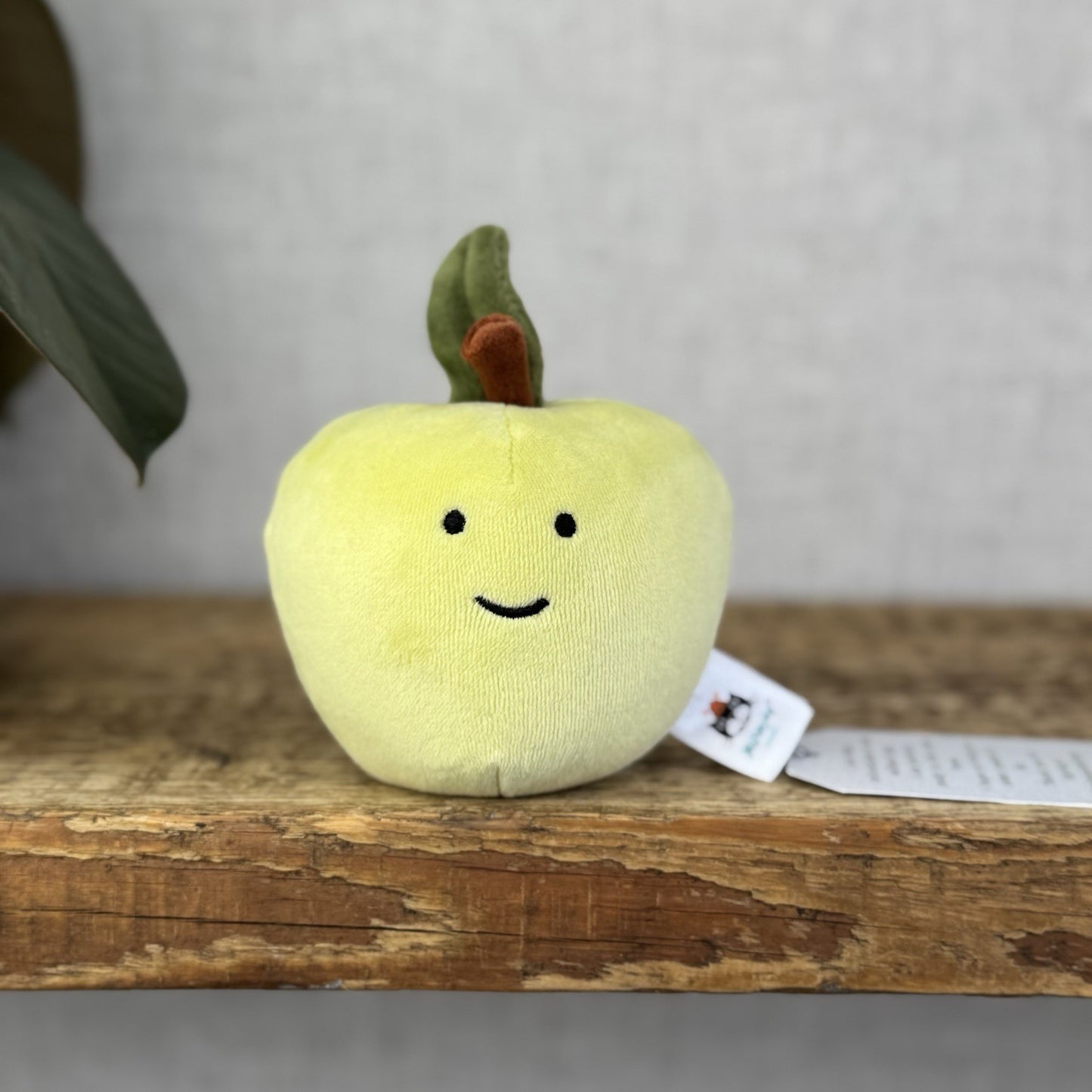 Jellycat Fabulous Fruit Apple - Green Apple Velour Play Food Soft Toy Beanie 4”