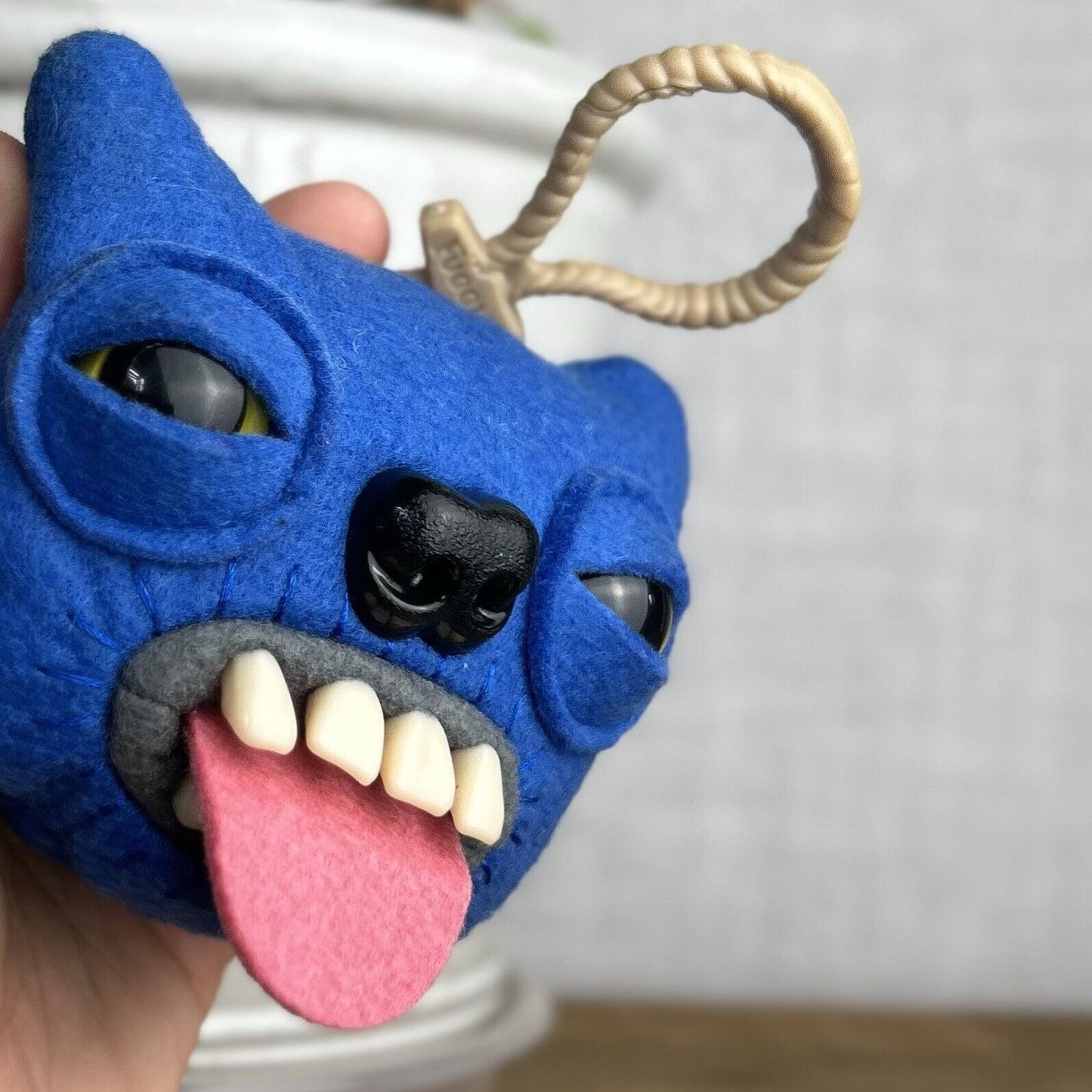 Fuggler Keyring Blue Tongue Out - Fuggler Sir Blech Clip On 5" (Tag removed)