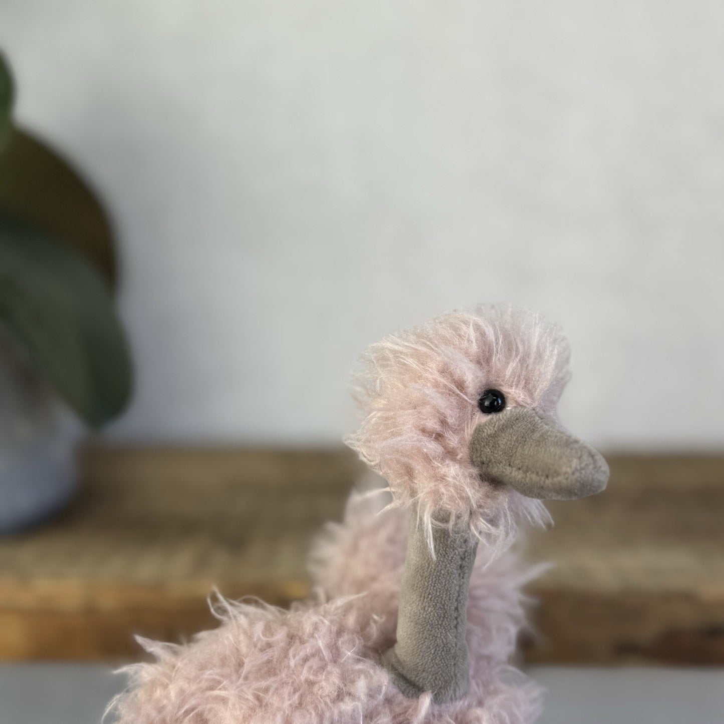 Jellycat Bonbon Ostrich Plush Toy - Small Fluffy Pink Ostrich Beanie Retired 10”
