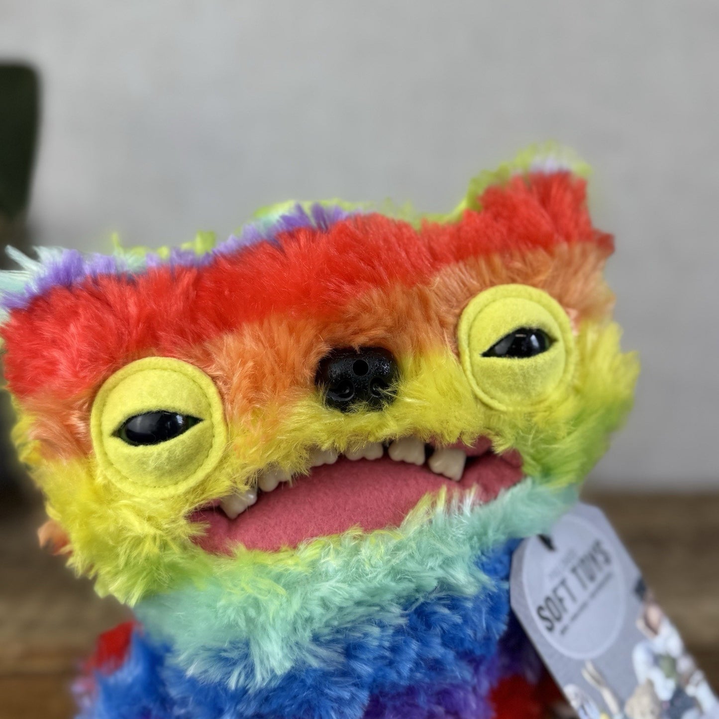 Fuggler Fart Face Fuggler - Wide Eyed Weirdo Rainbow Fuggler Cute Snuggler Plush