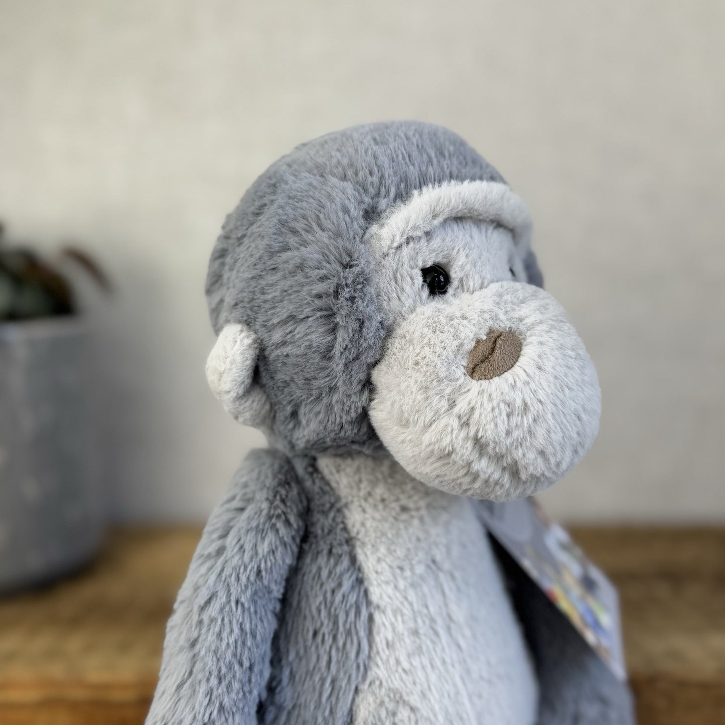 Jellycat Medium Bashful Gorilla - Light Grey Version Old Style Gorrilla 12” (#2)