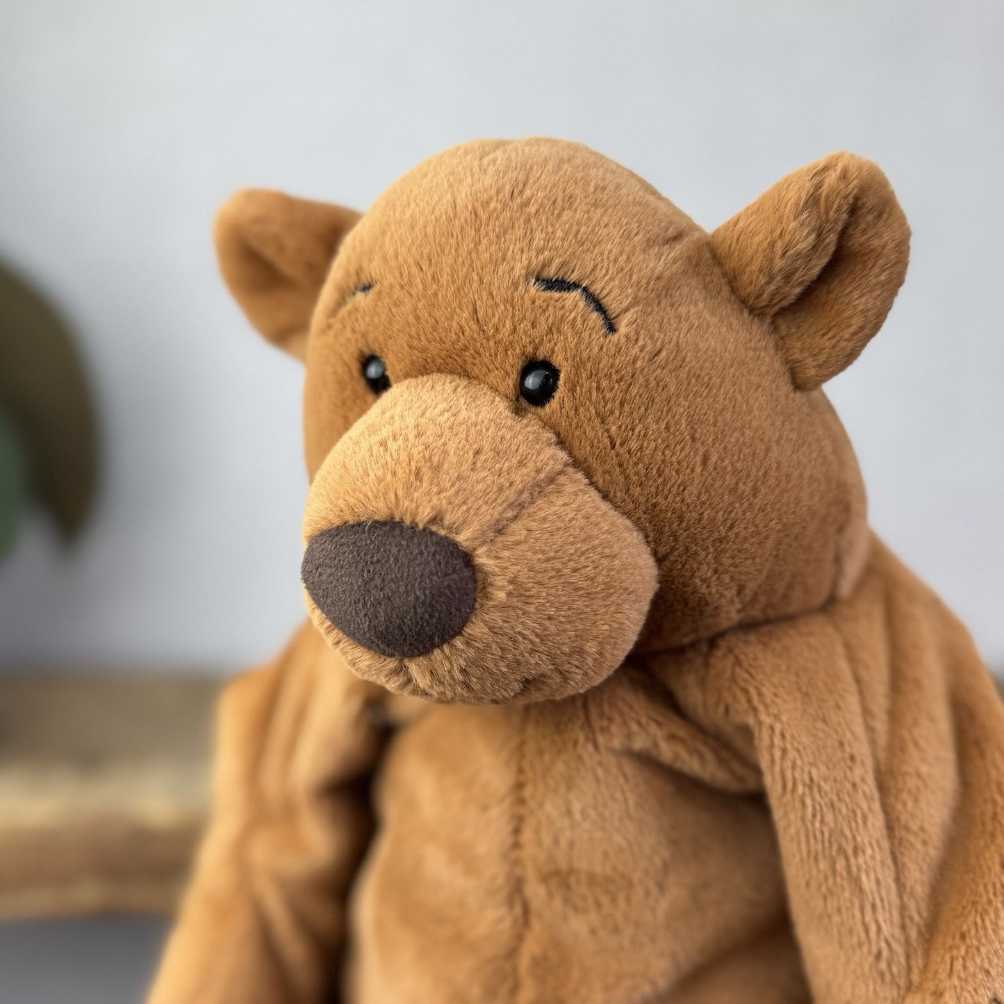 Jellycat Rumpletum Bear - Brown Suede Bear Soft Toy Beanie Retired Medium 14"