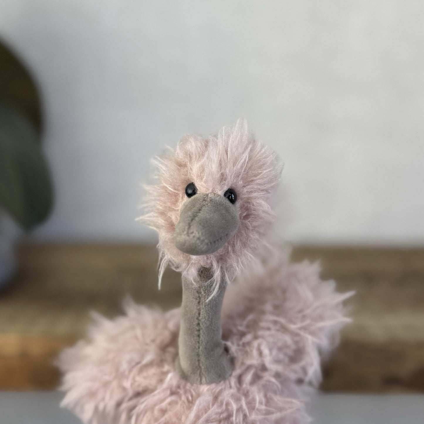 Jellycat Bonbon Ostrich Plush Toy - Small Fluffy Pink Ostrich Beanie Retired 10”