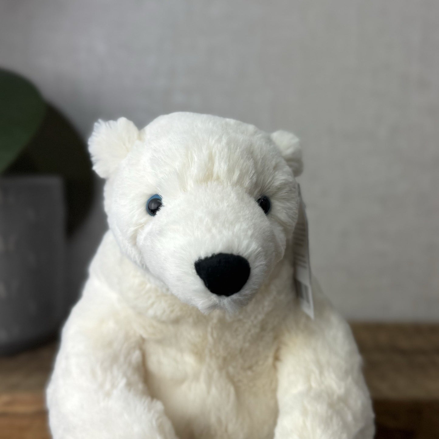 Jellycat Small Elwin Polar Bear - White Sitting Bear Plush Blue Eyes with tags