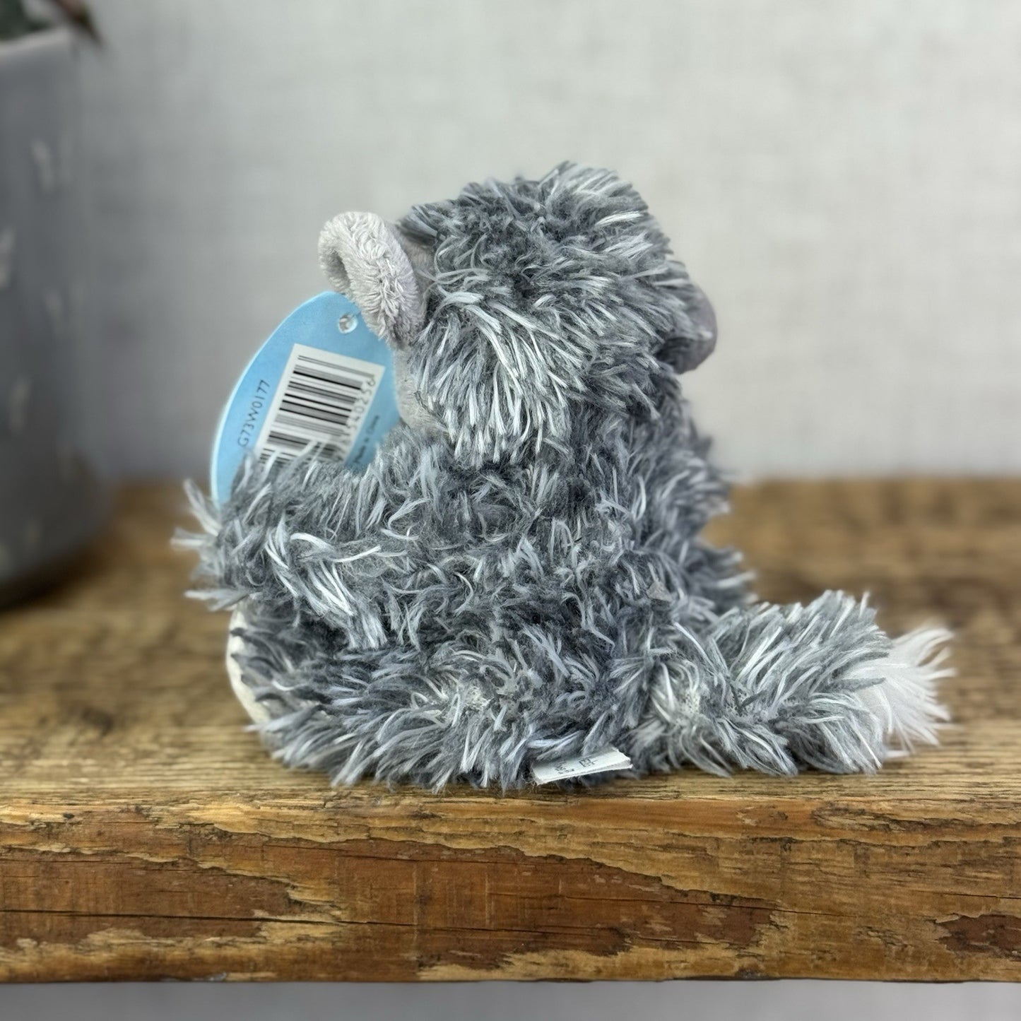 Blue Nose Friends Needles #83 - Min Mammoth Grey Fluffy Beanie Collectible 5"
