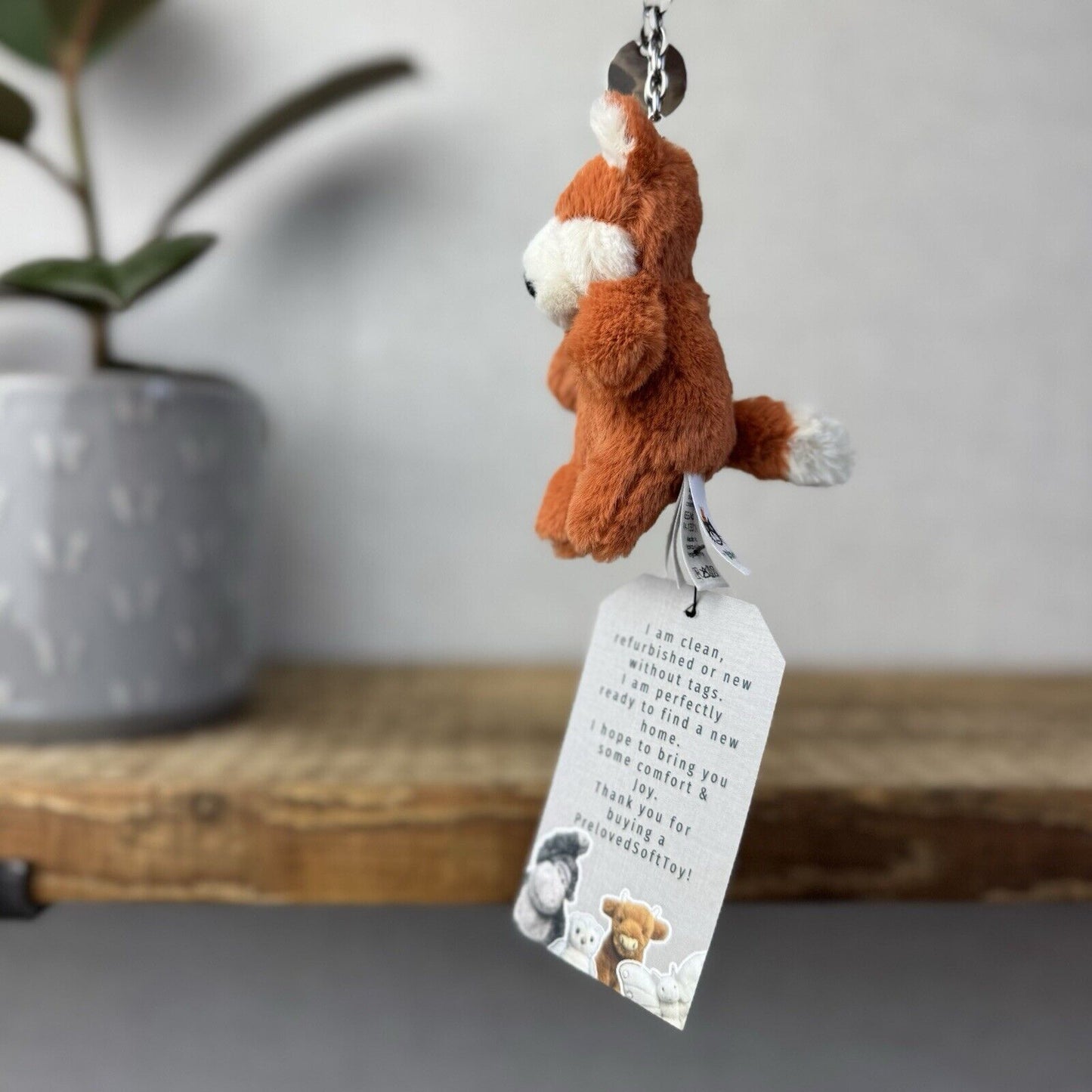 Jellycat Bashful Fox Bag Charm - Rare Tiny Fox Keyring Retired Collectible