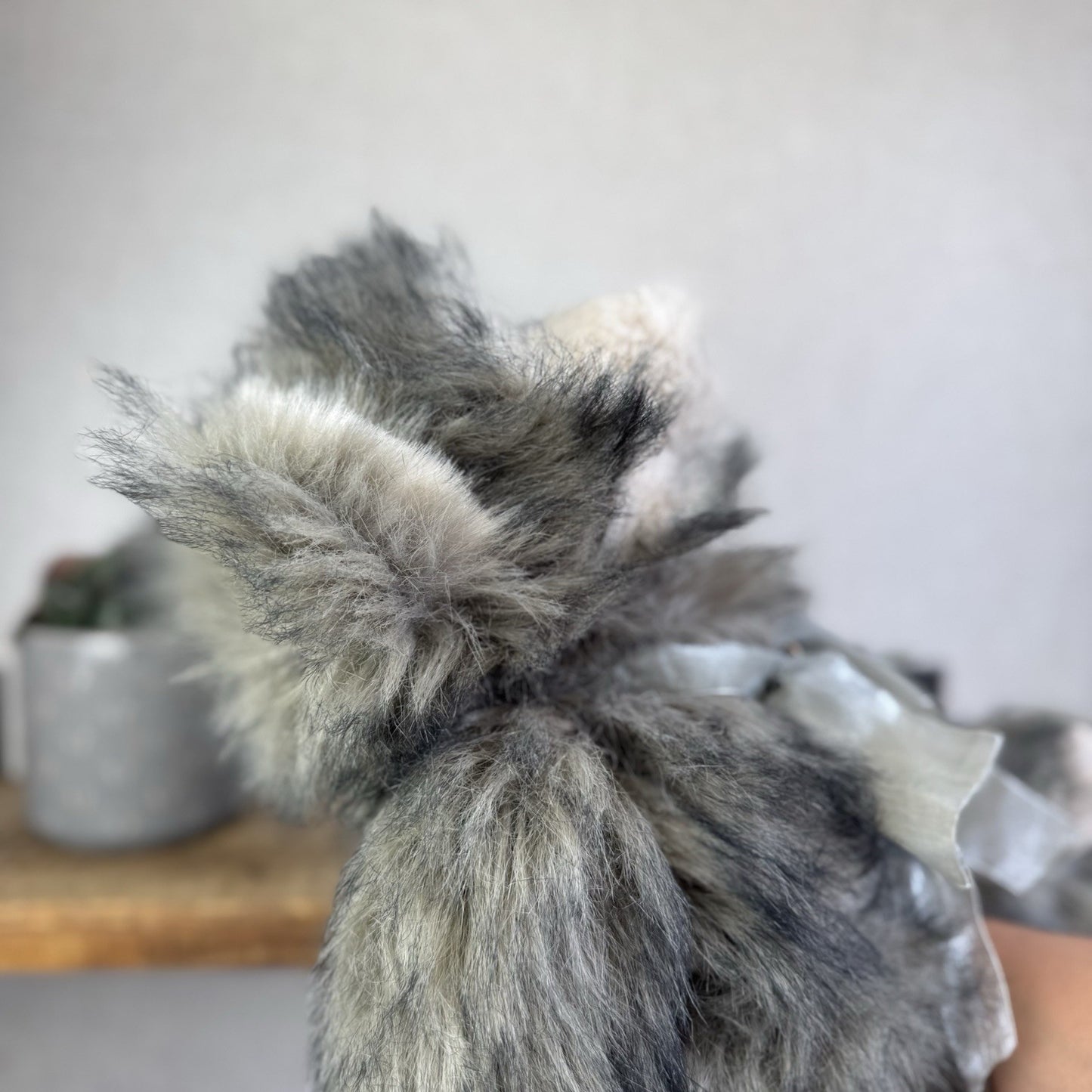 Charlie Bear Dorothy - Large Grey Heavy Charlie Bear Big Fluffy Bells Bow 21”