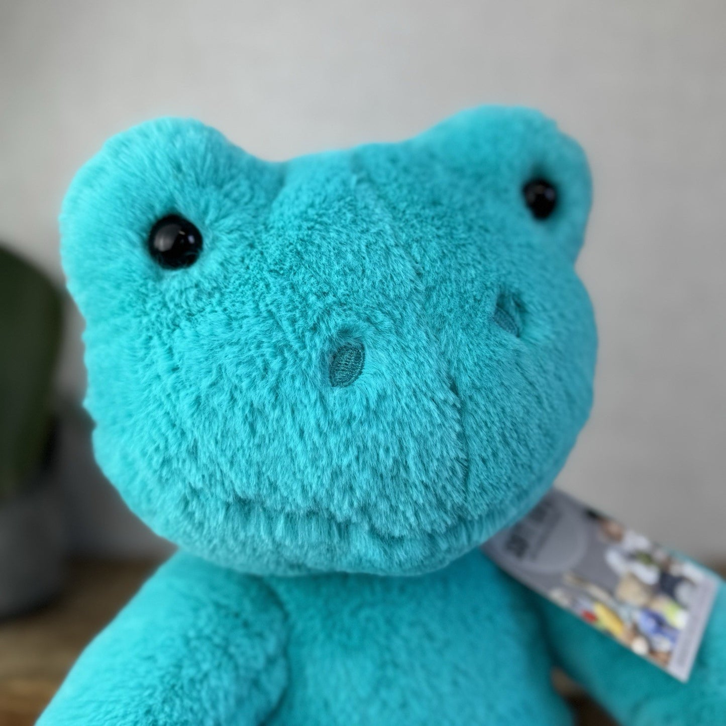 Build A Bear Teal Blue Hoppy Frog - All Blue BAB Frog Retired Collectible 17”