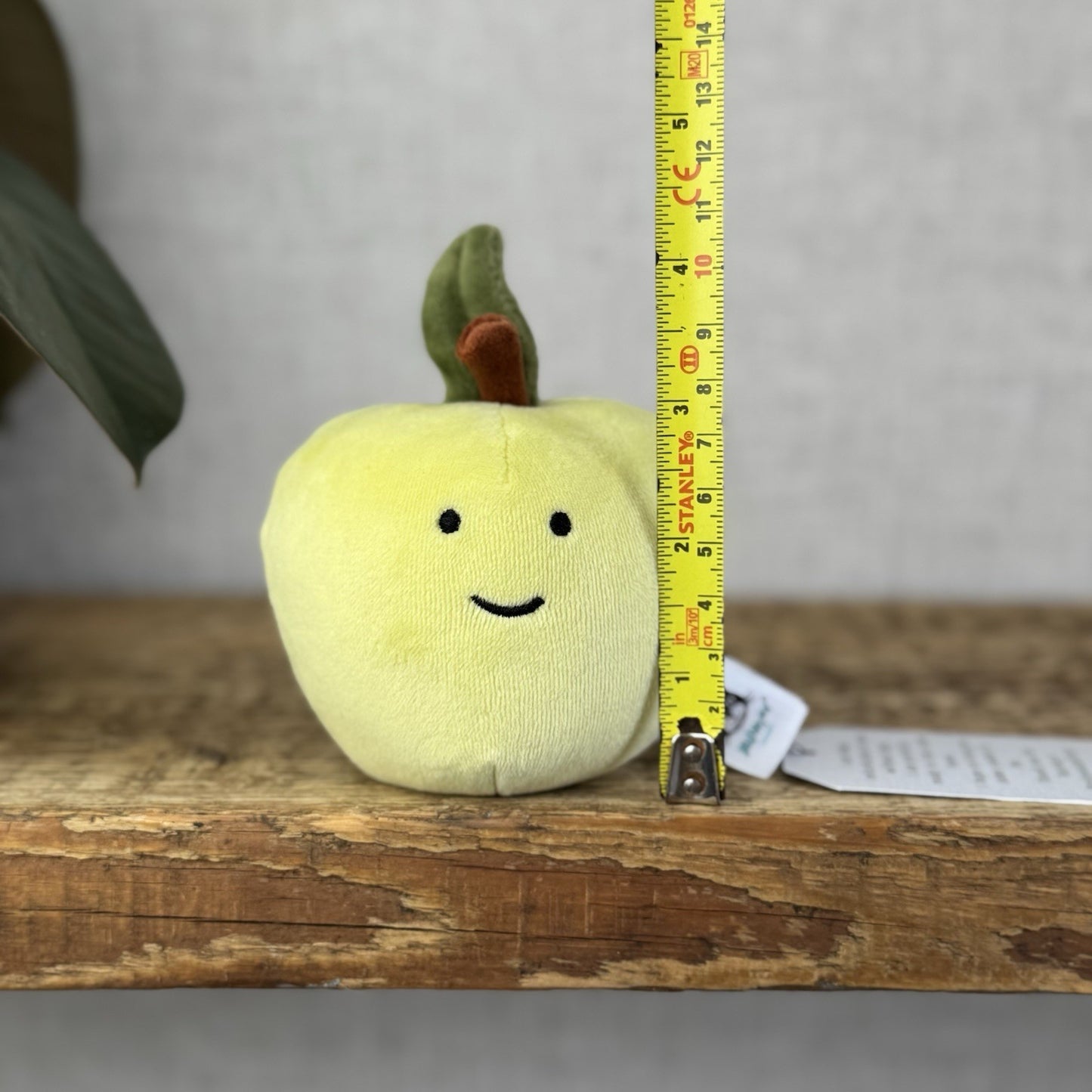 Jellycat Fabulous Fruit Apple - Green Apple Velour Play Food Soft Toy Beanie 4”