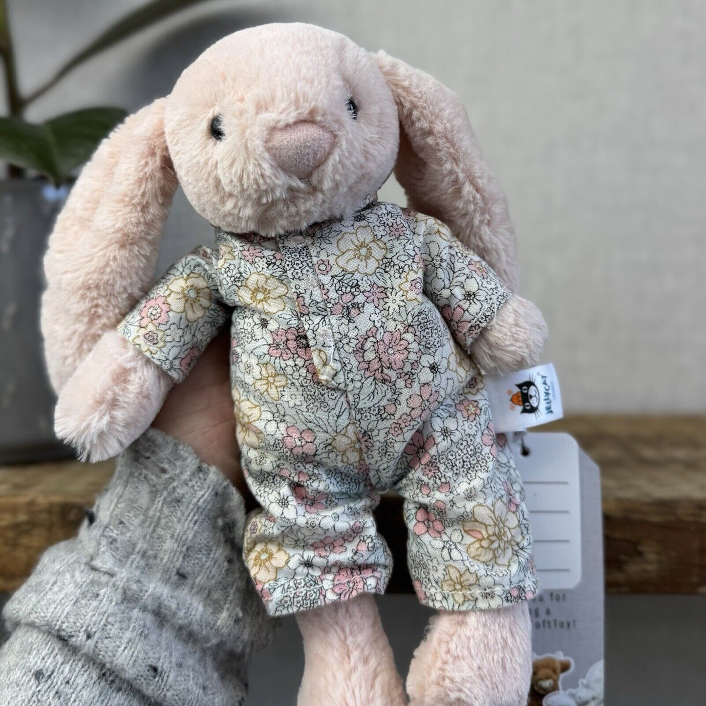Jellycat Bedtime Blossom Bunny - Small Bunny In Pjamas - Pink Rabbit 8" (2)