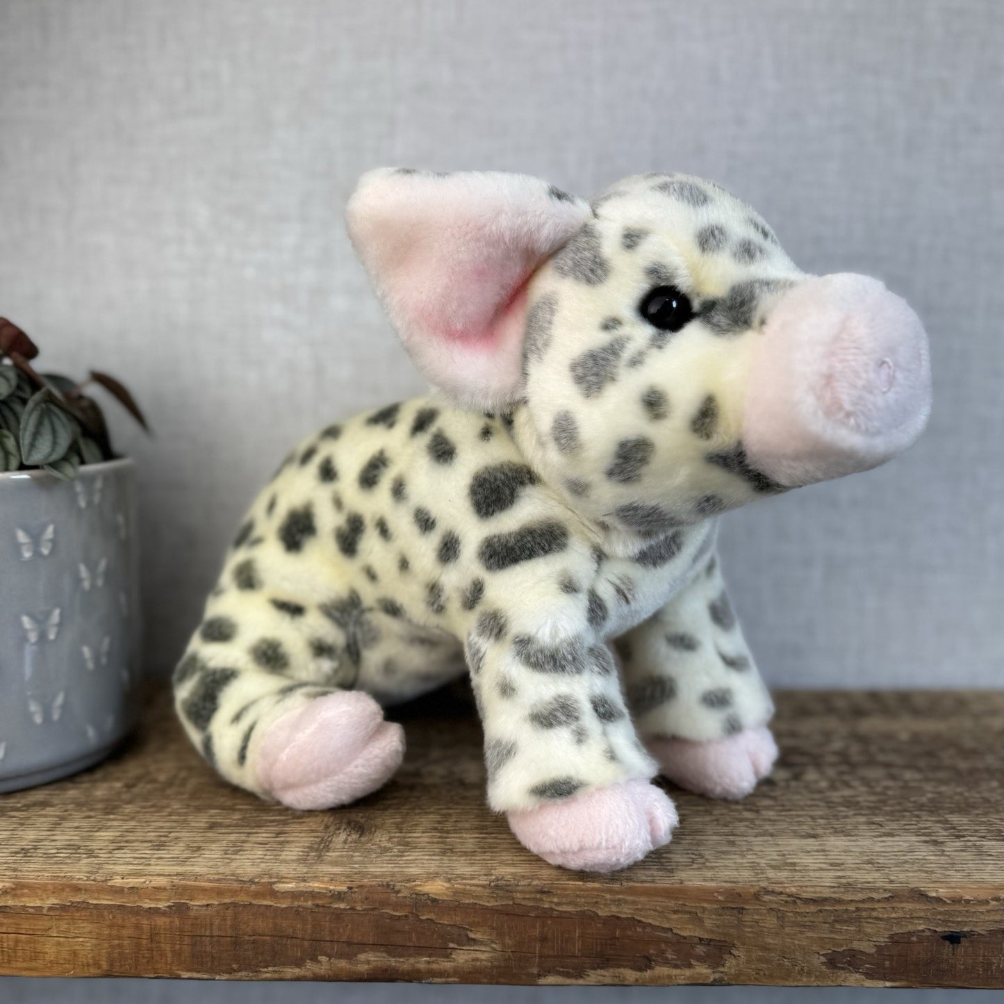 Douglas Cuddle Toys - Pauline Spotted Pig Cream/Grey Pig Medium 10"