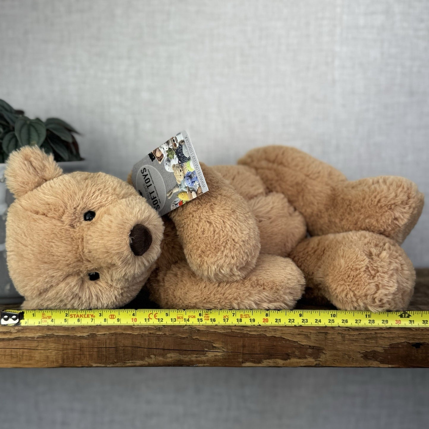 Jellycat Medium Butterscotch Bear - Retired Brown Beige Bear Soft Toy Beanie 12”