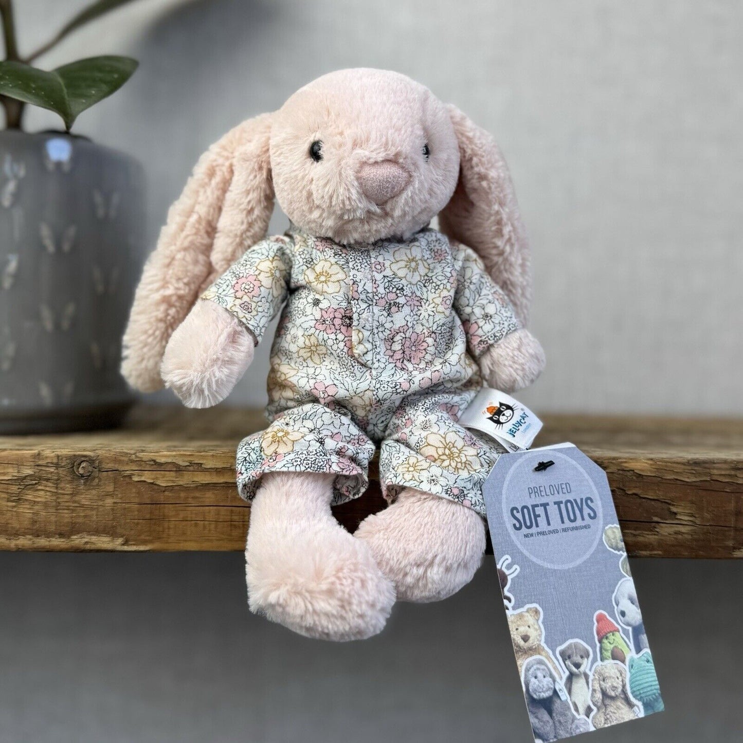 Jellycat Bedtime Blossom Bunny - Small Bunny In Pjamas - Pink Rabbit 8" (2)