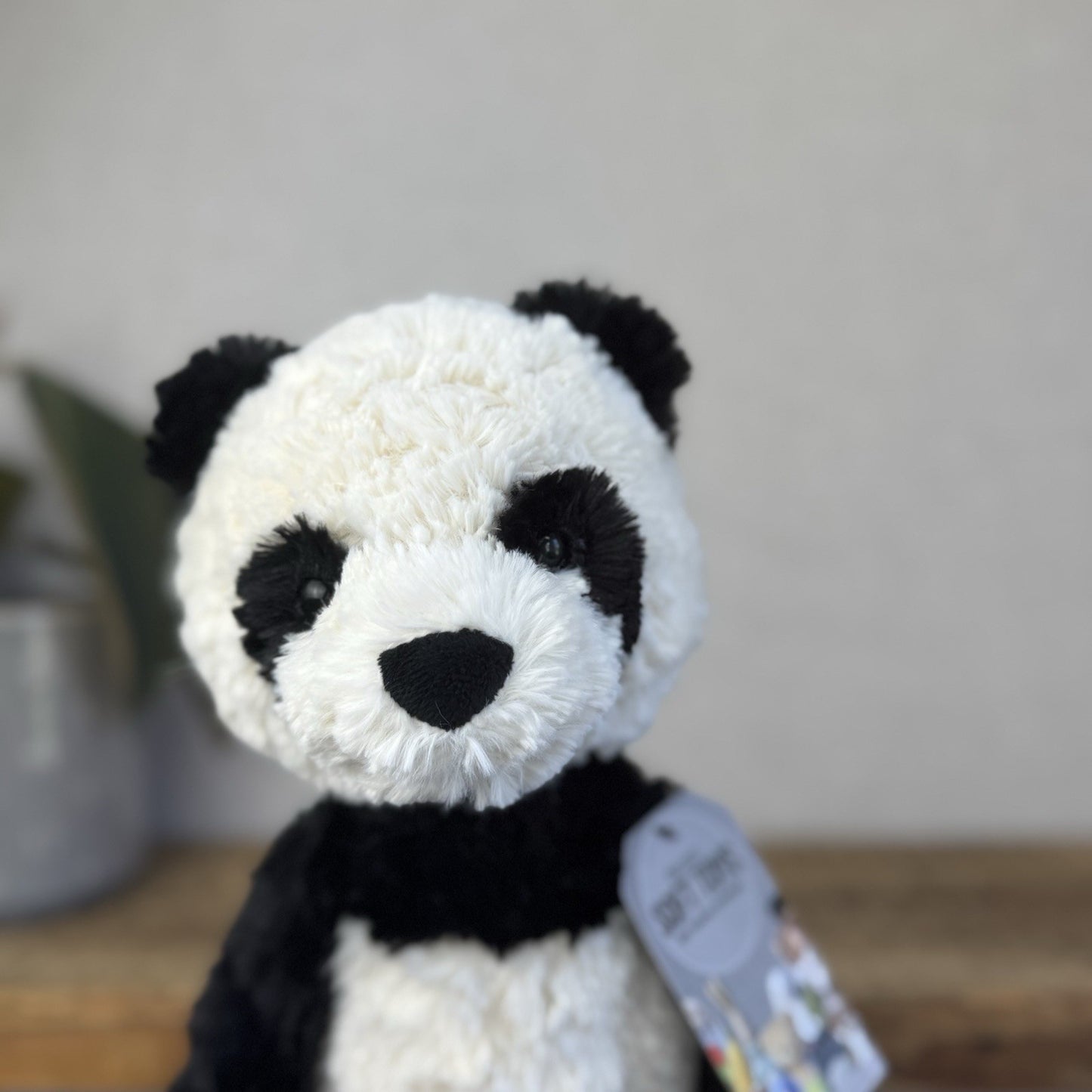Jellycat Medium Mumble Panda - Black/White Texture Floppy Panda Bear Retired 14"