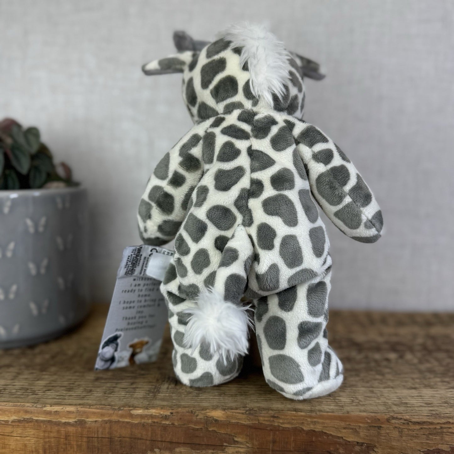 Blue Nose Friends Floppy Friends Twiggy- Beanbag Giraffe Soft Toy Grey/White 11"