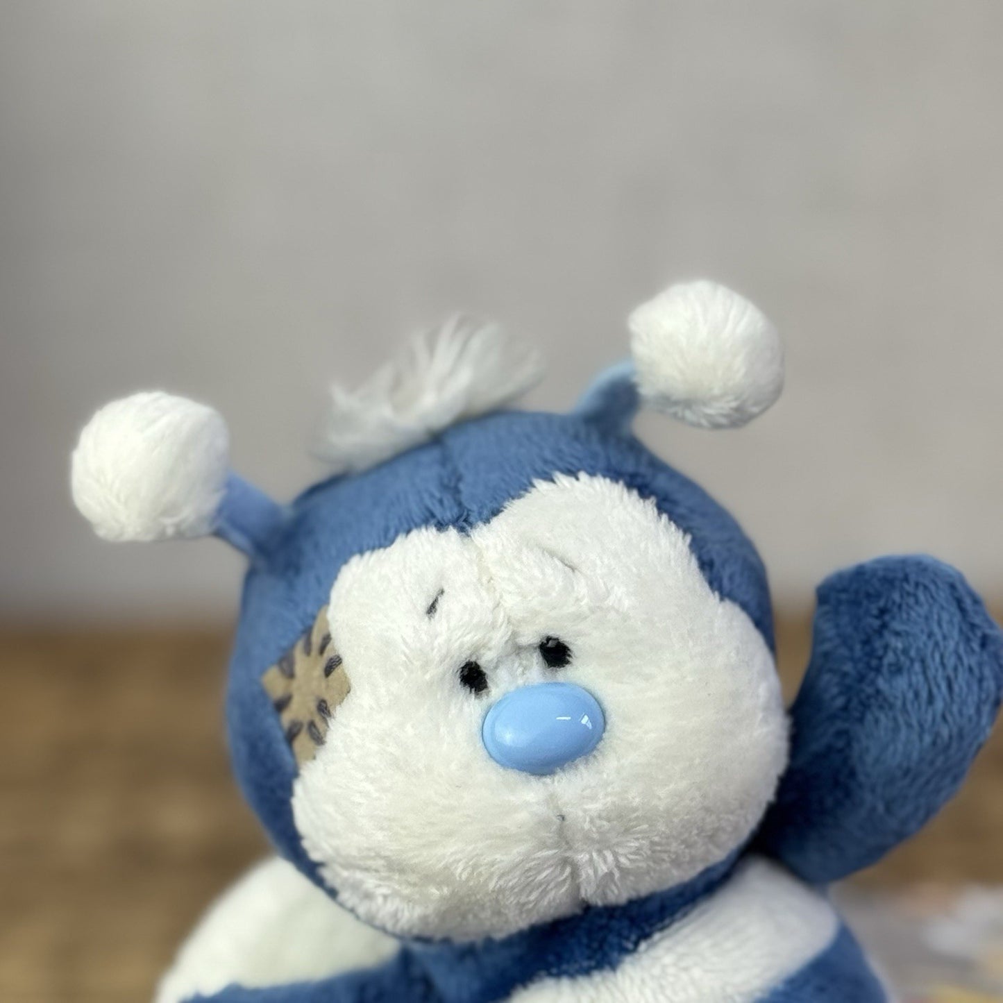 Blue Nose Friends Honey #28 - Mini Blue Bumble Bee Collectible Beanie Plush 5"