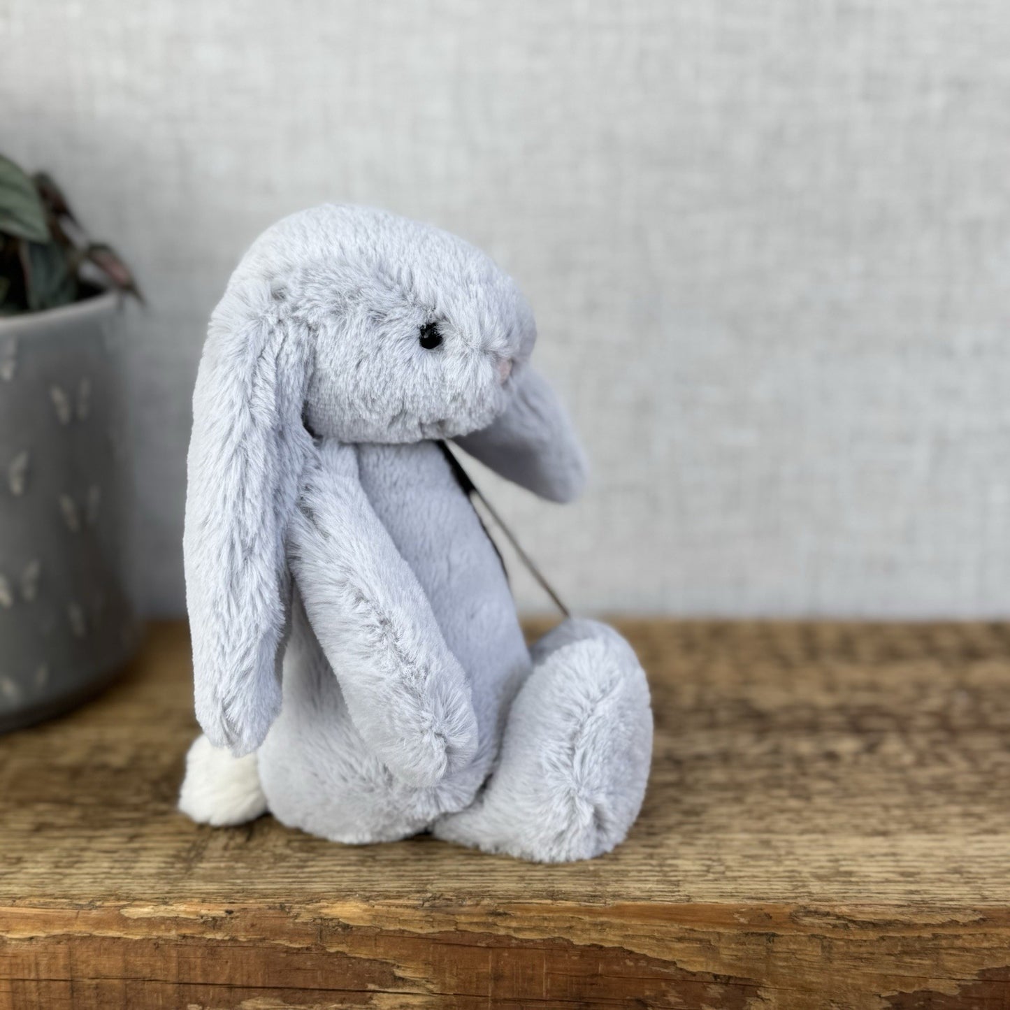 Jellycat Small Bashful Bunny Grey - Small Bunny White Tail Beanie NWOT 8”