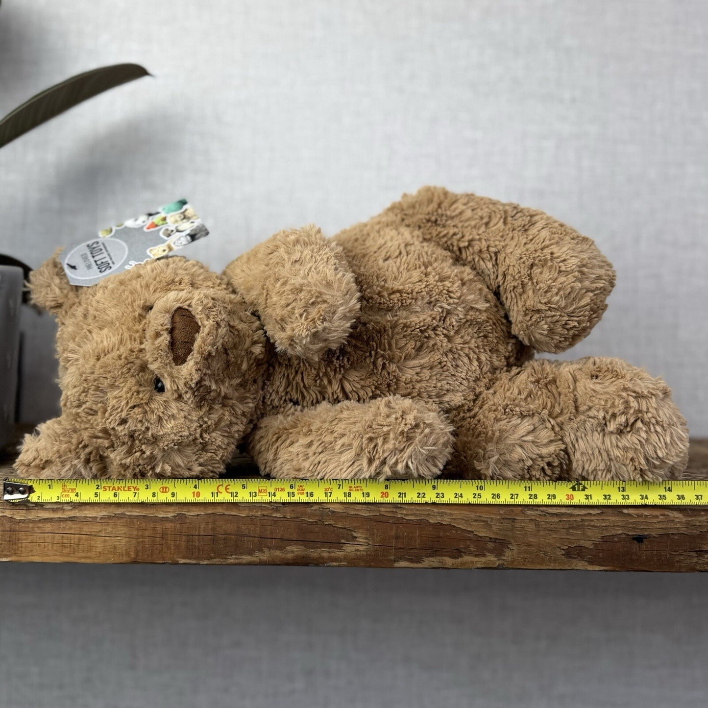 Jellycat Large Bartholemew Bear - Jellycat Textured Tan Sitting Bear Plush 14”