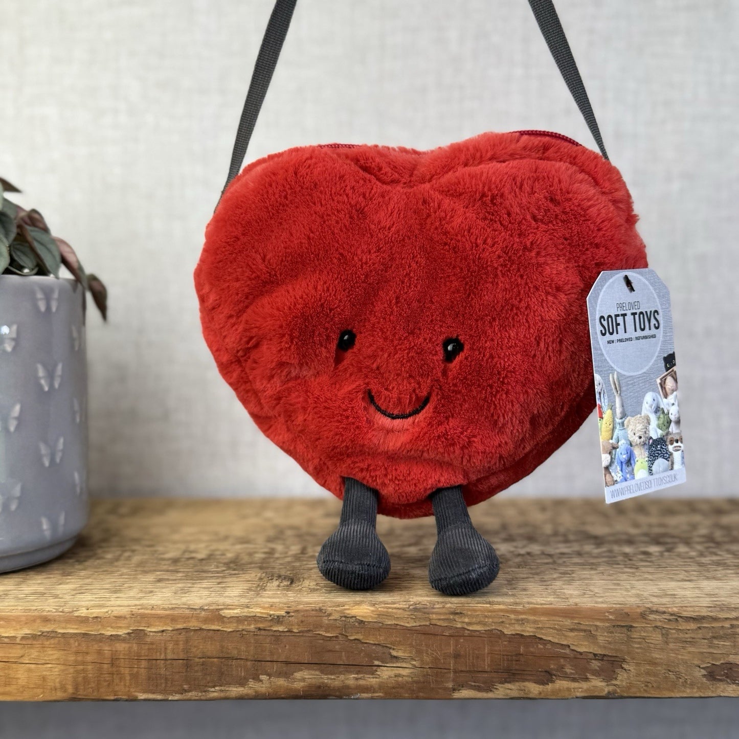 Jellycat Amuseable Red Heart Bag - Cute Heart Bag Soft Plush Collectible 8"
