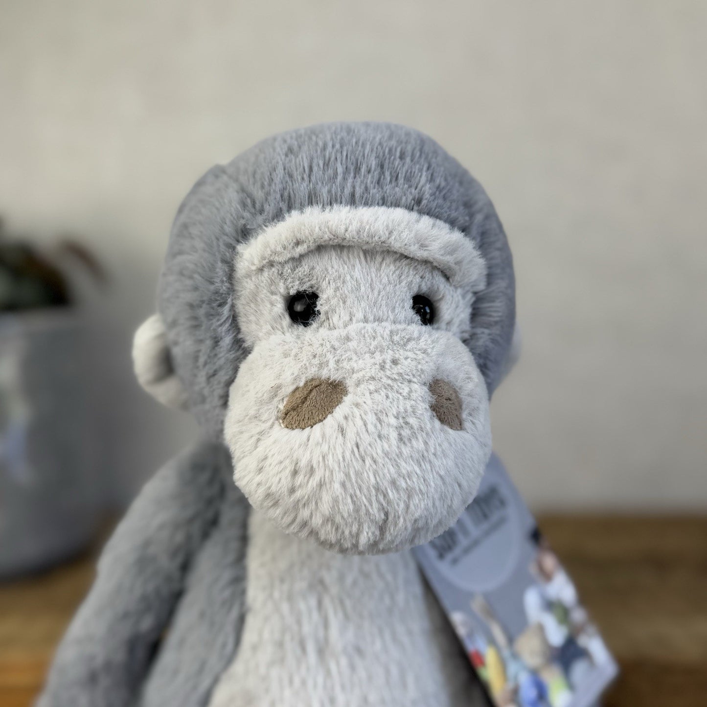 Jellycat Medium Bashful Gorilla - Light Grey Version Old Style Gorrilla 12” (#2)