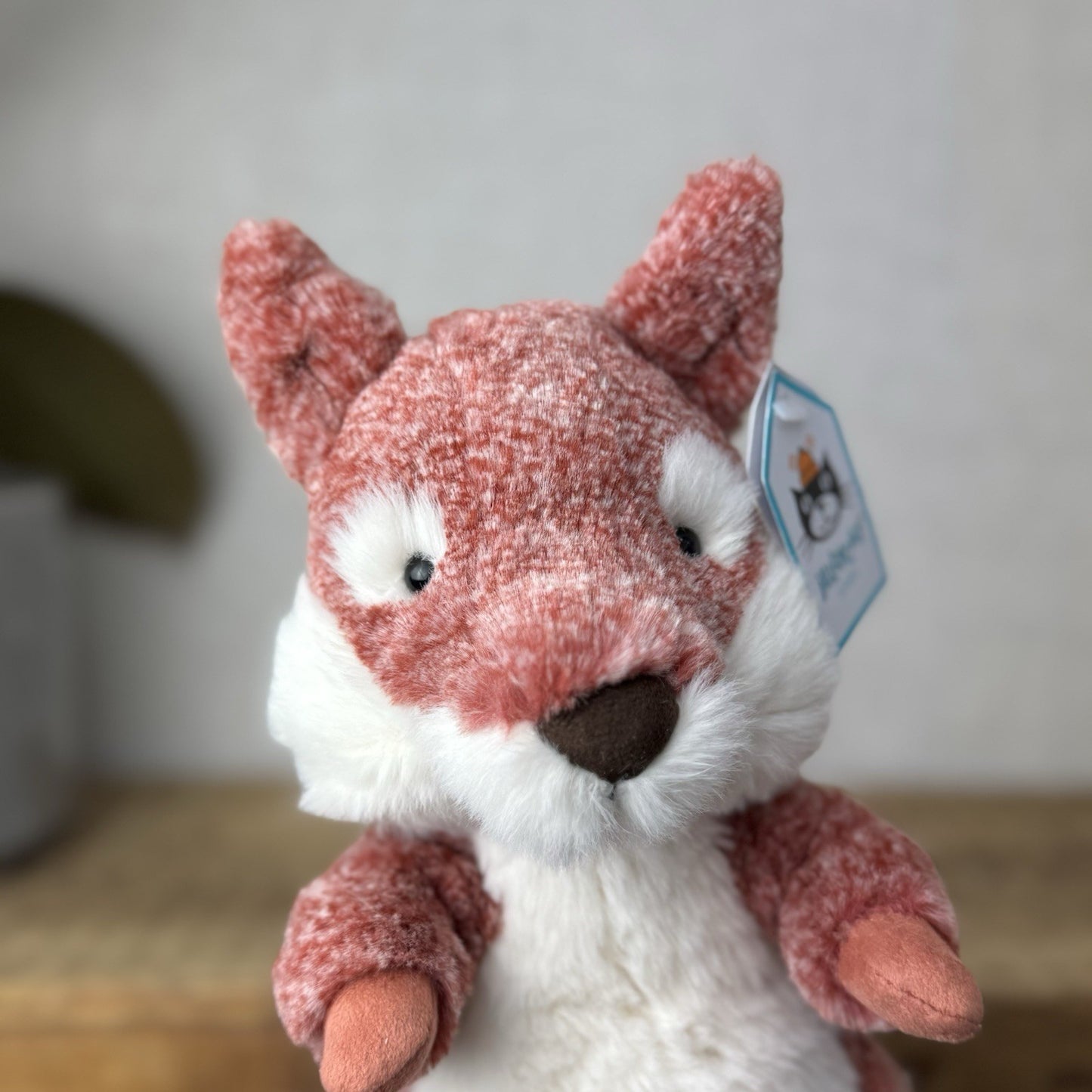 Jellycat Ambrosie Fox - Sitting Red Mottled Fox Beanie Plush Toy Woodland 9"