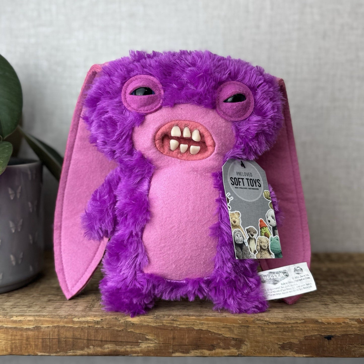 Fuggler Lord Long Ears - Love Fugg - RARE Fuggler Pink Long Eared Fluff Monster