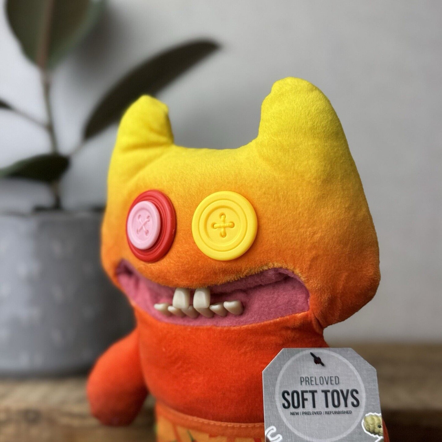 Fuggler - Budgie Fuggler Stinkface - Red Fuggler Button Eyes (tags Cut Off)