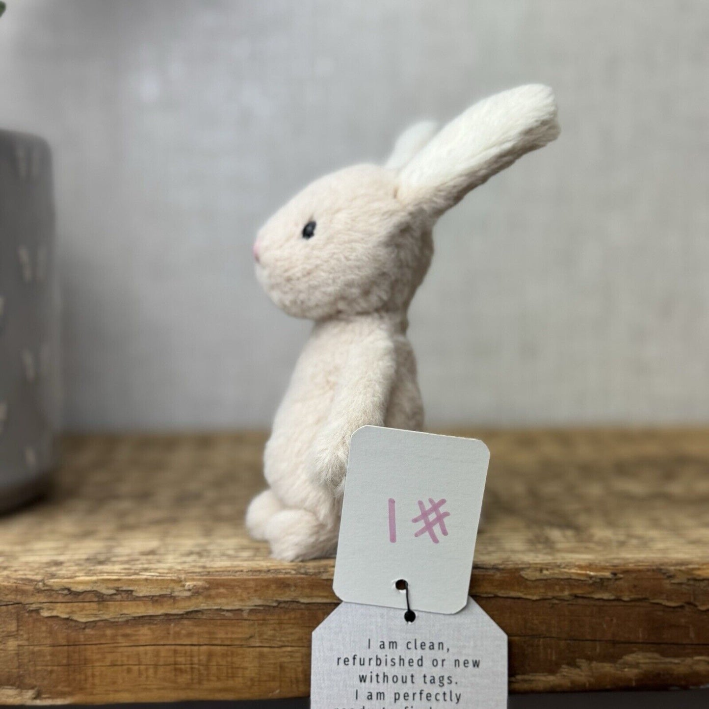 Jellycat Oatmeal Fluffy Bunny - Mini Bunny - Tiny Fluffy Bunny 5” Pocket Pal (1)