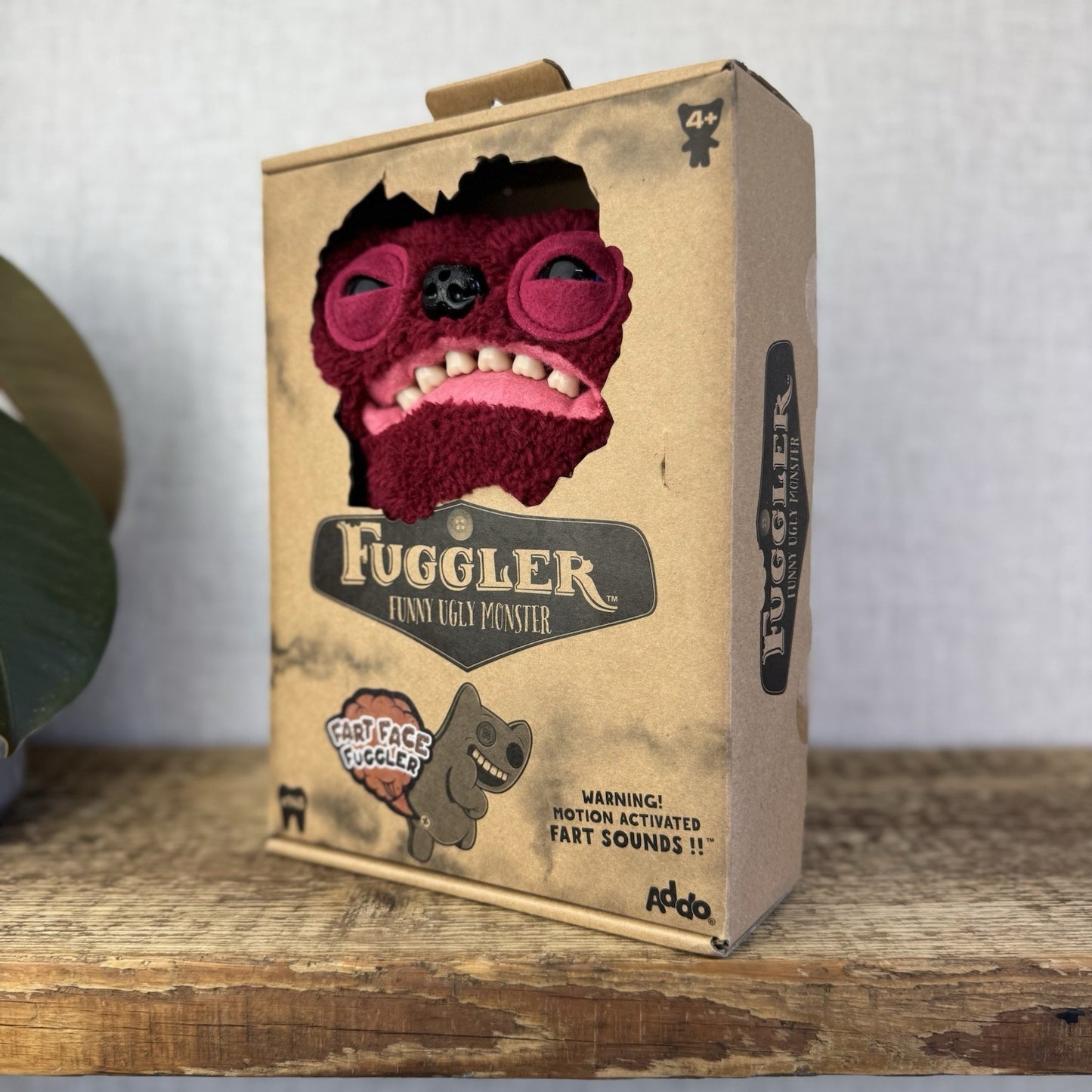 Fuggler Fart Face Gnawing Terror - Red Funny Ugly Monster Farting Plush With Box
