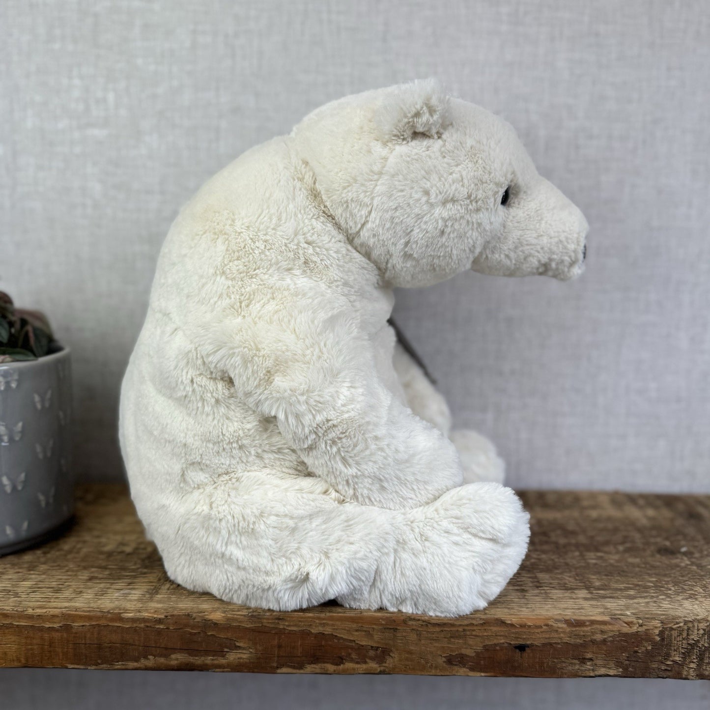 Jellycat Large Elwin Polar Bear - White Sitting Bear Plush Rare & Retired 16”