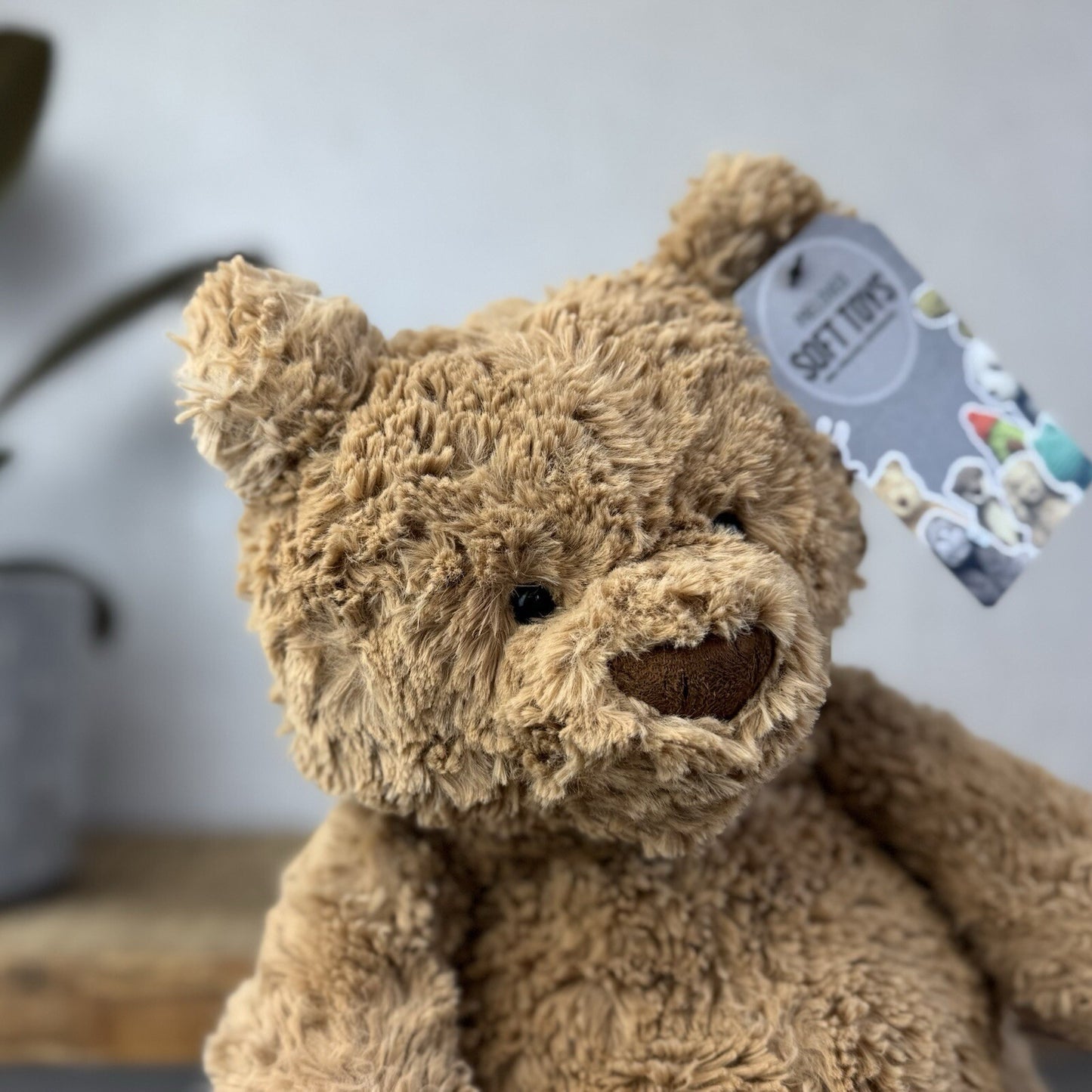 Jellycat Large Bartholemew Bear - Jellycat Textured Tan Sitting Bear Plush 14”