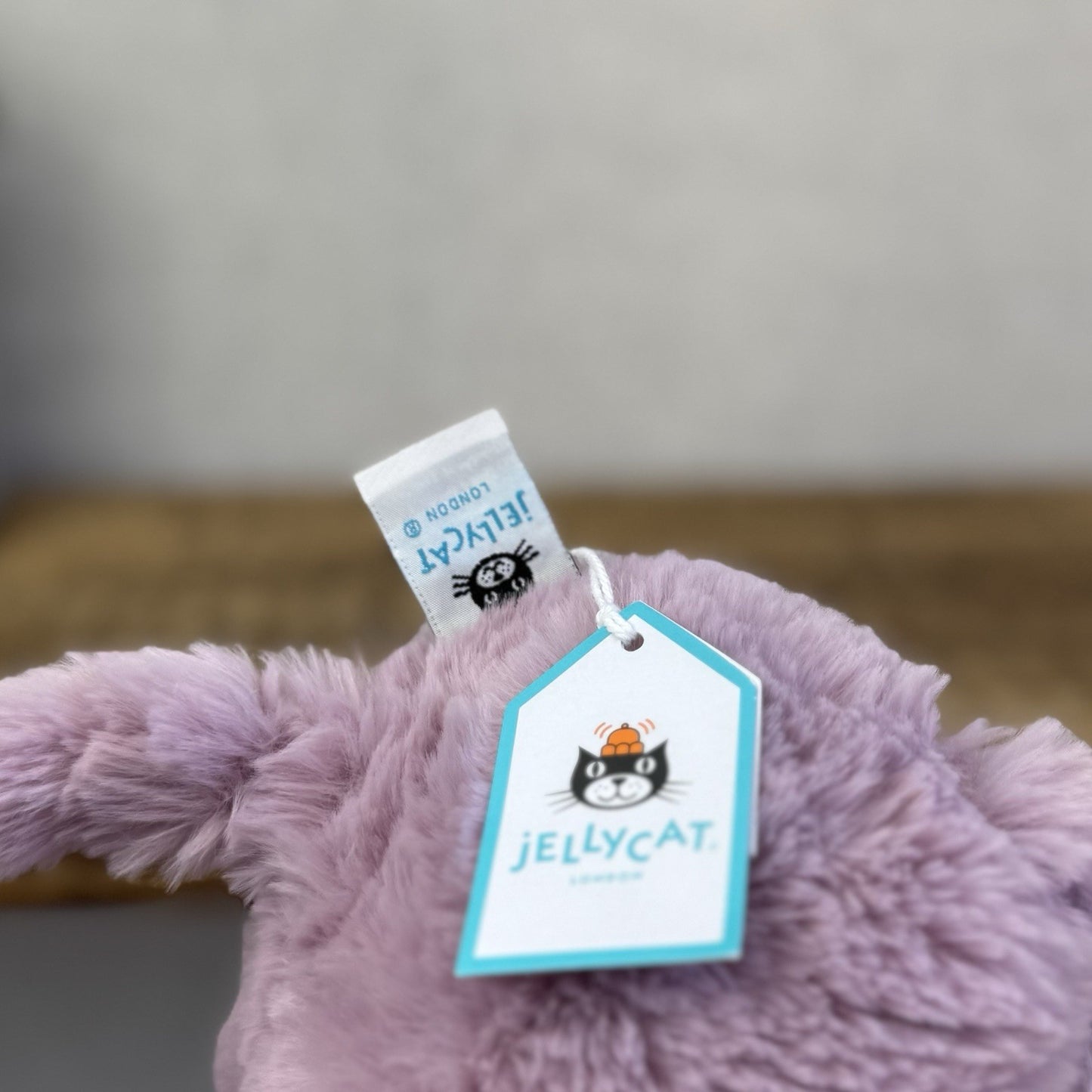 Jellycat Medium Smudge Hippo - Lilac Laying Hippo Beanie Plush Retired New 14”