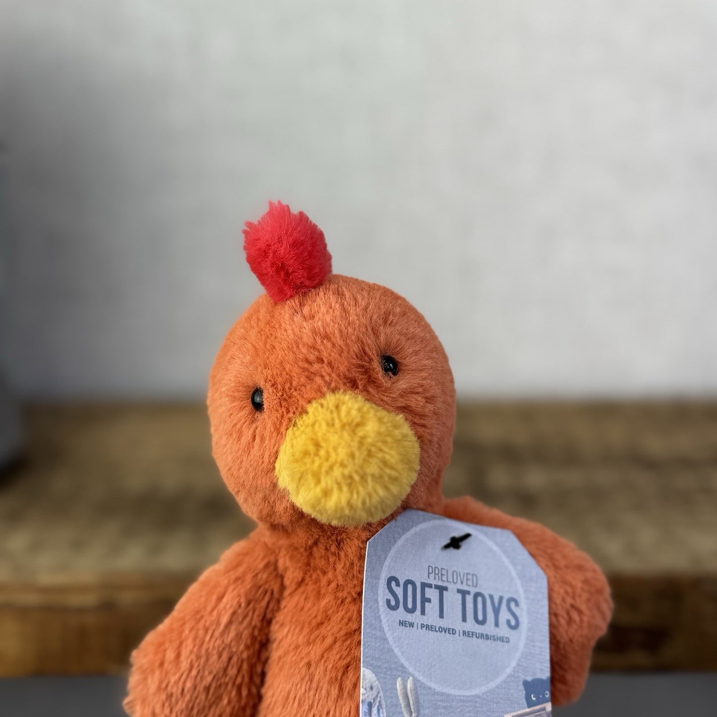 Jellycat Small Bashful Rooster - Soft Orange & Yellow Cockerel Chick Beanie 8"