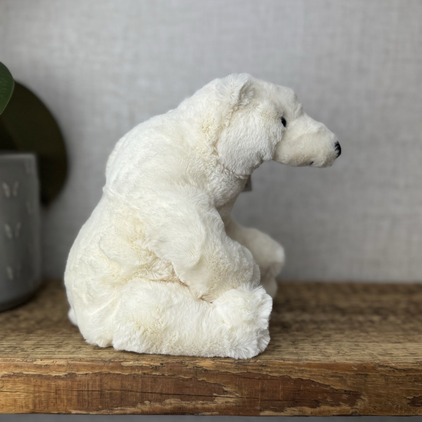 Jellycat Small Elwin Polar Bear - White Sitting Bear Plush Blue Eyes with tags