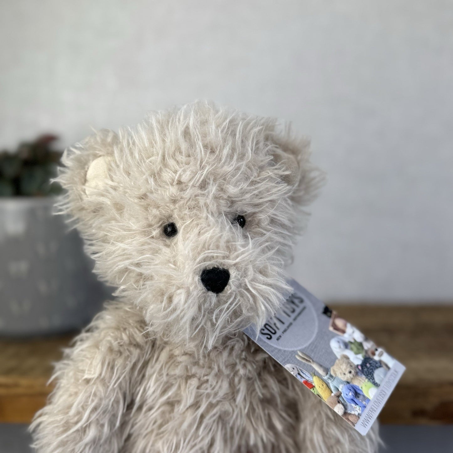Jellycat Angora Cocoa Bear - Fluffy Medium Beige Bear Soft Toy Retired 12"