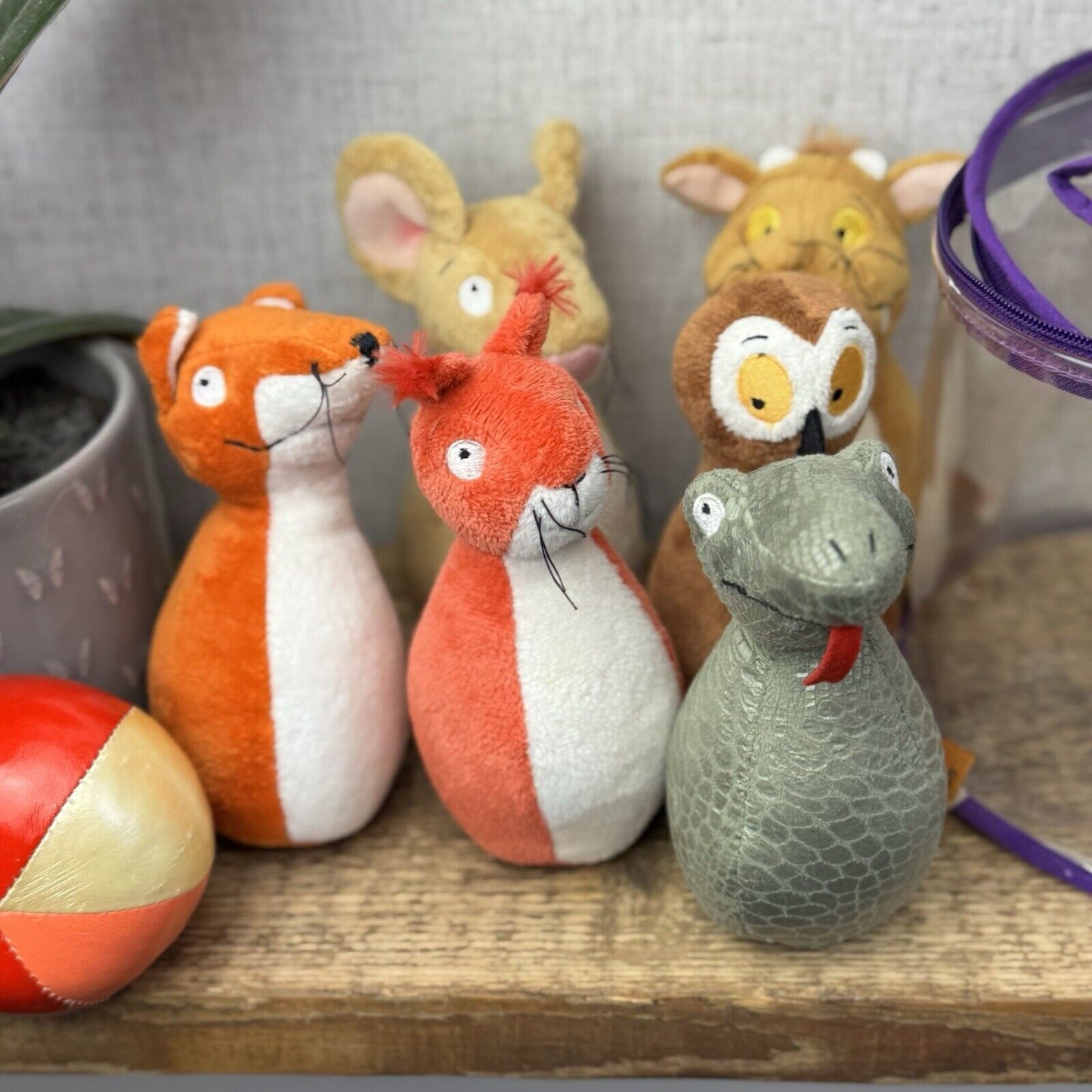 Gruffalo's Child Plush Skittle Set Bowling Soft Toy by Aurora The Gruffalo Gift