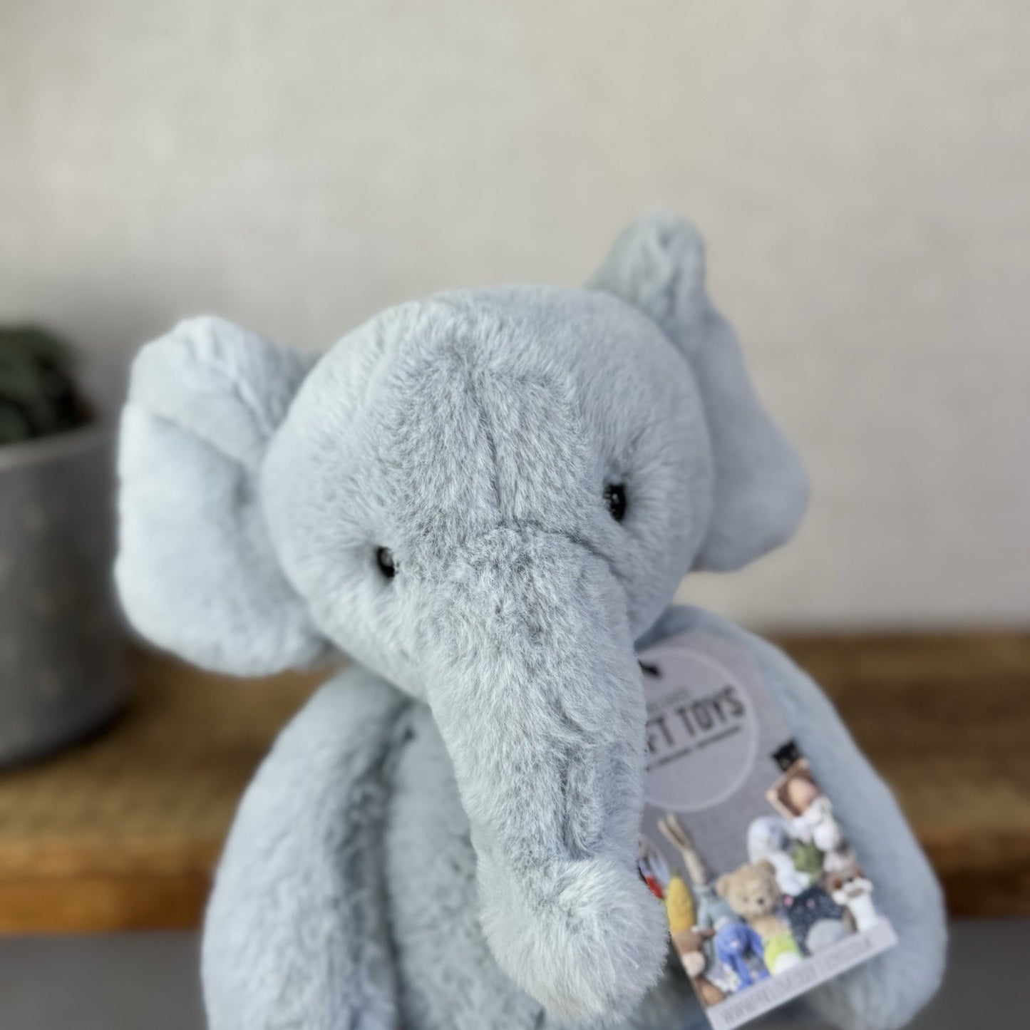 Jellycat Medium Snugglet Bobbie Elephant - Blue Super Soft Retired Elephant 14”