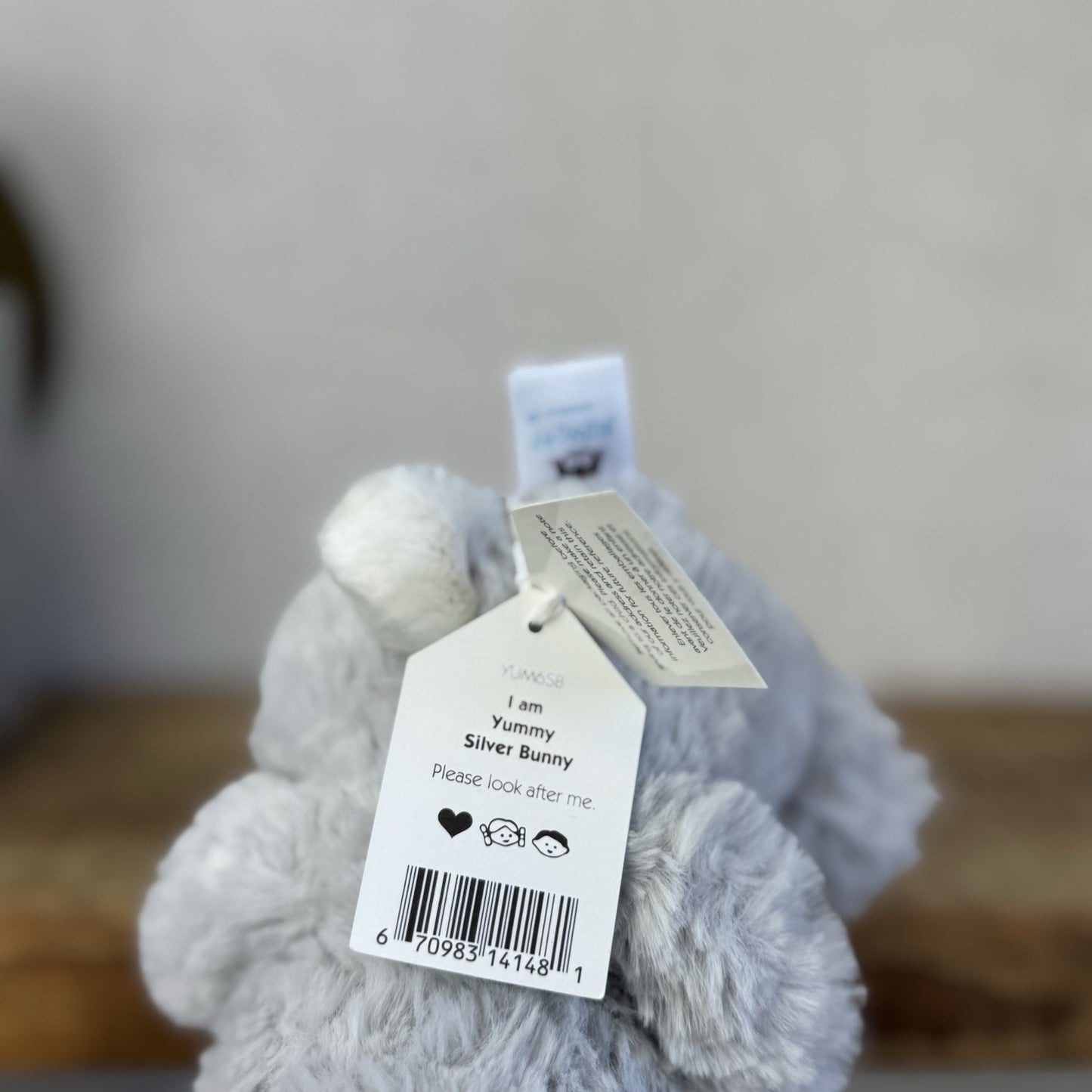 Jellycat Silver Yummy Bunny - Tiny Light Grey Bunny Rabbit New With Tags 6"