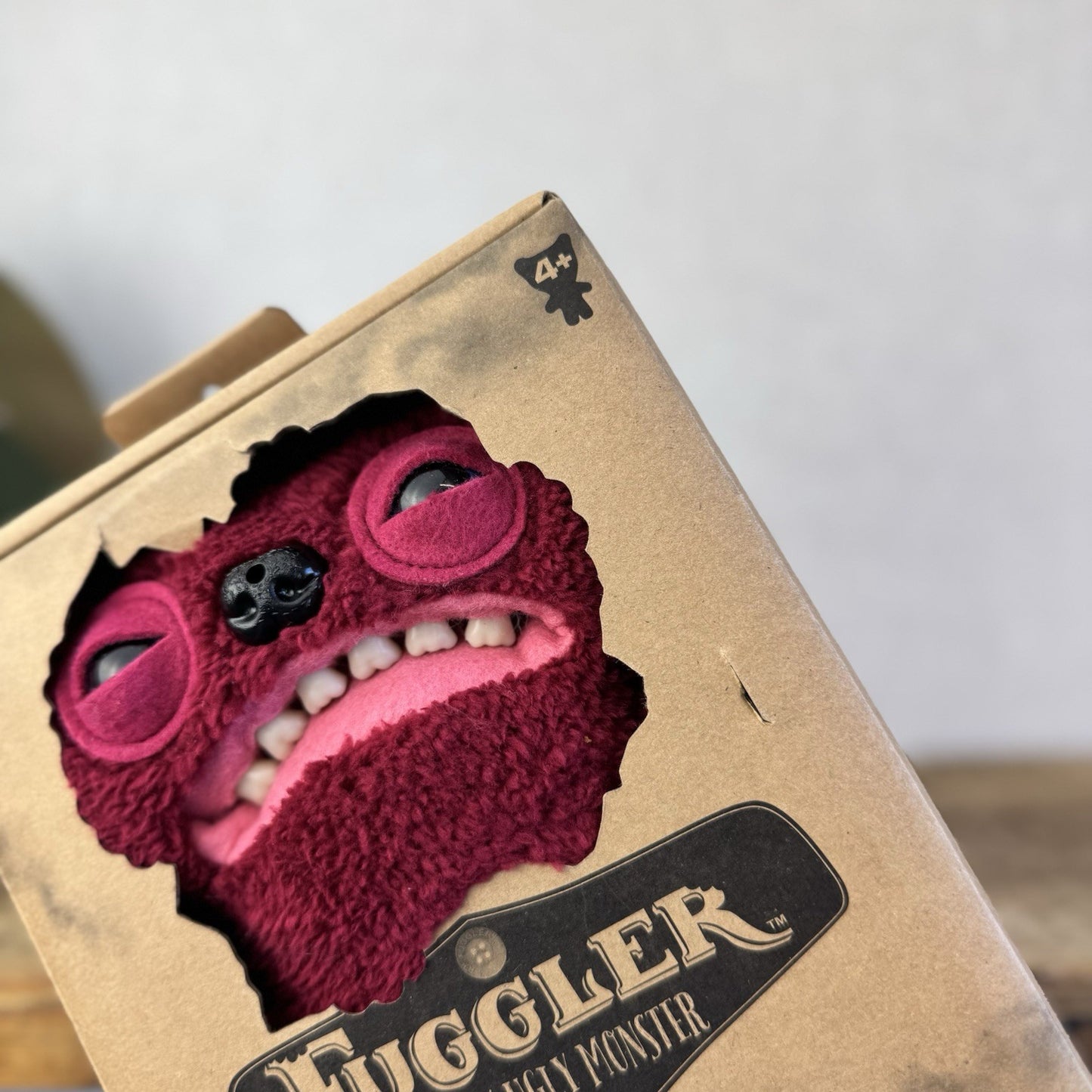 Fuggler Fart Face Gnawing Terror - Red Funny Ugly Monster Farting Plush With Box