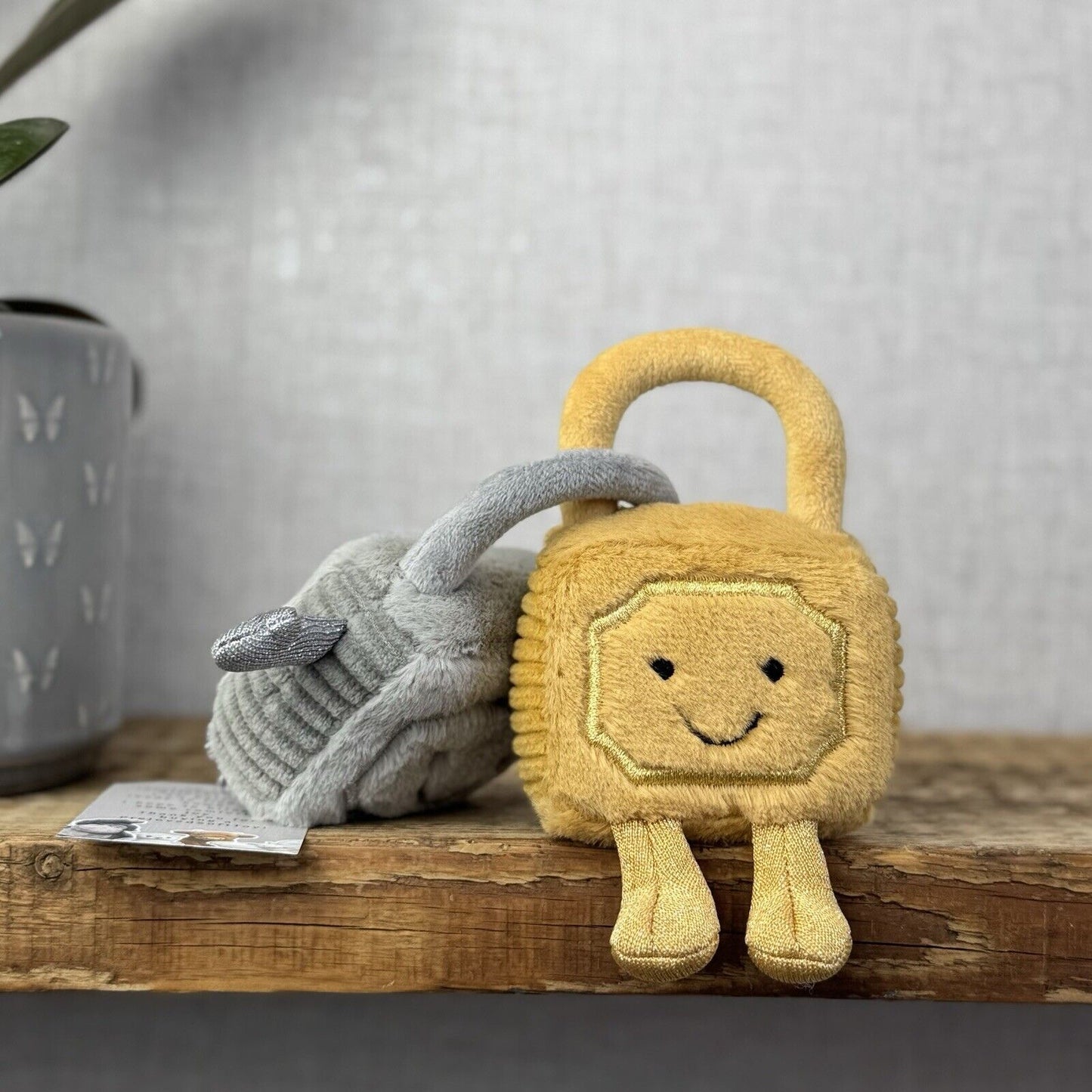 Jellycat Amuseable Love Locks - Padlocks Silver/Gold Beanie Plush 5"