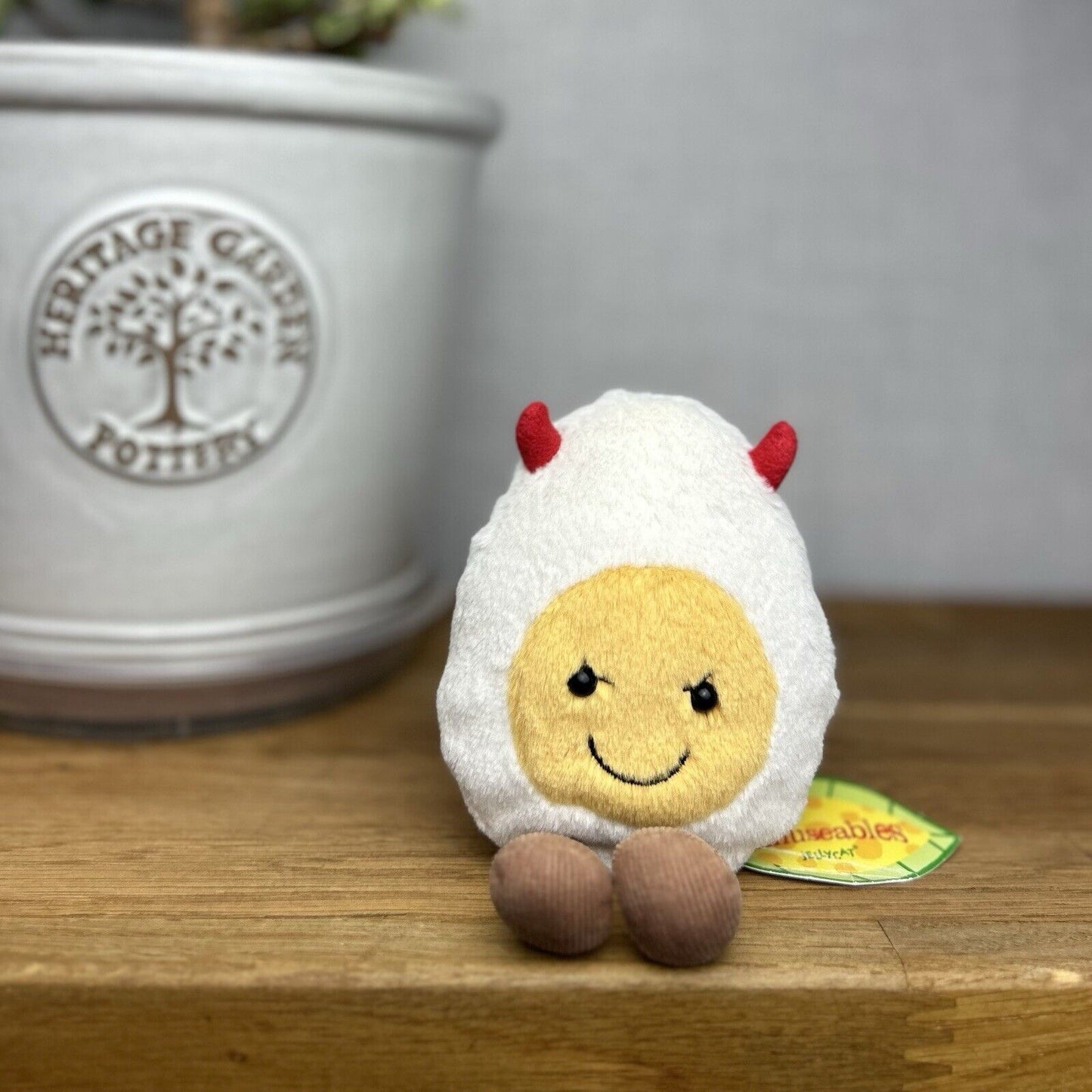 Jellycat Amusable Devilled Egg - Devil Horn Egg - Amusable Food - Jellycat New
